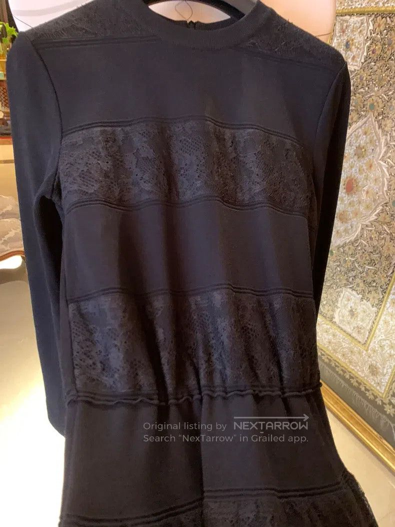 Valentino Valentino Black lace knit patchwork dress Size S / US 4 / IT 40 - 3 Thumbnail