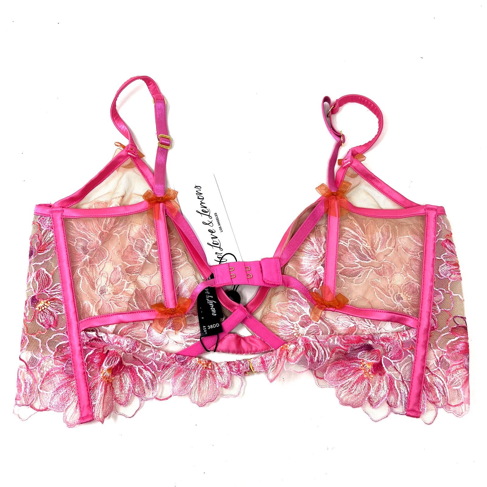 For Love & Lemons FOR LOVE & LEMONS Hibiscus Embroidery bra size 38 DD Size ONE SIZE - 5 Thumbnail
