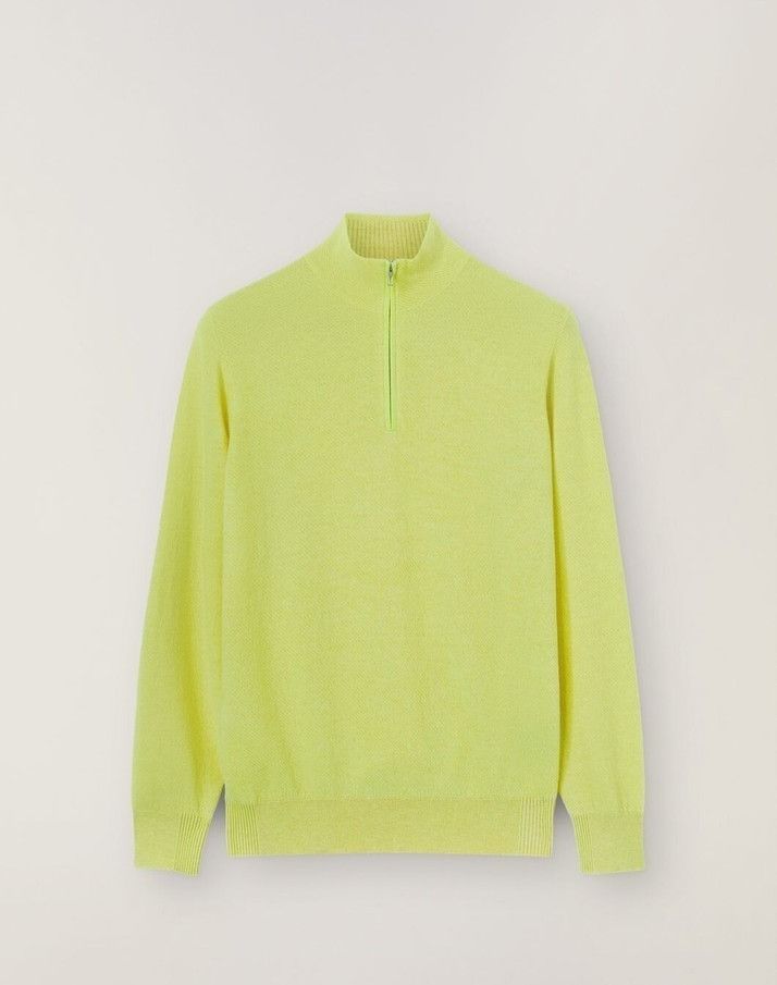 Loro Piana o1srvl11e0824 Mezzocollo Roadster Sweater in Acid Kiwi Size US S / EU 44-46 / 1 - 1 Thumbnail