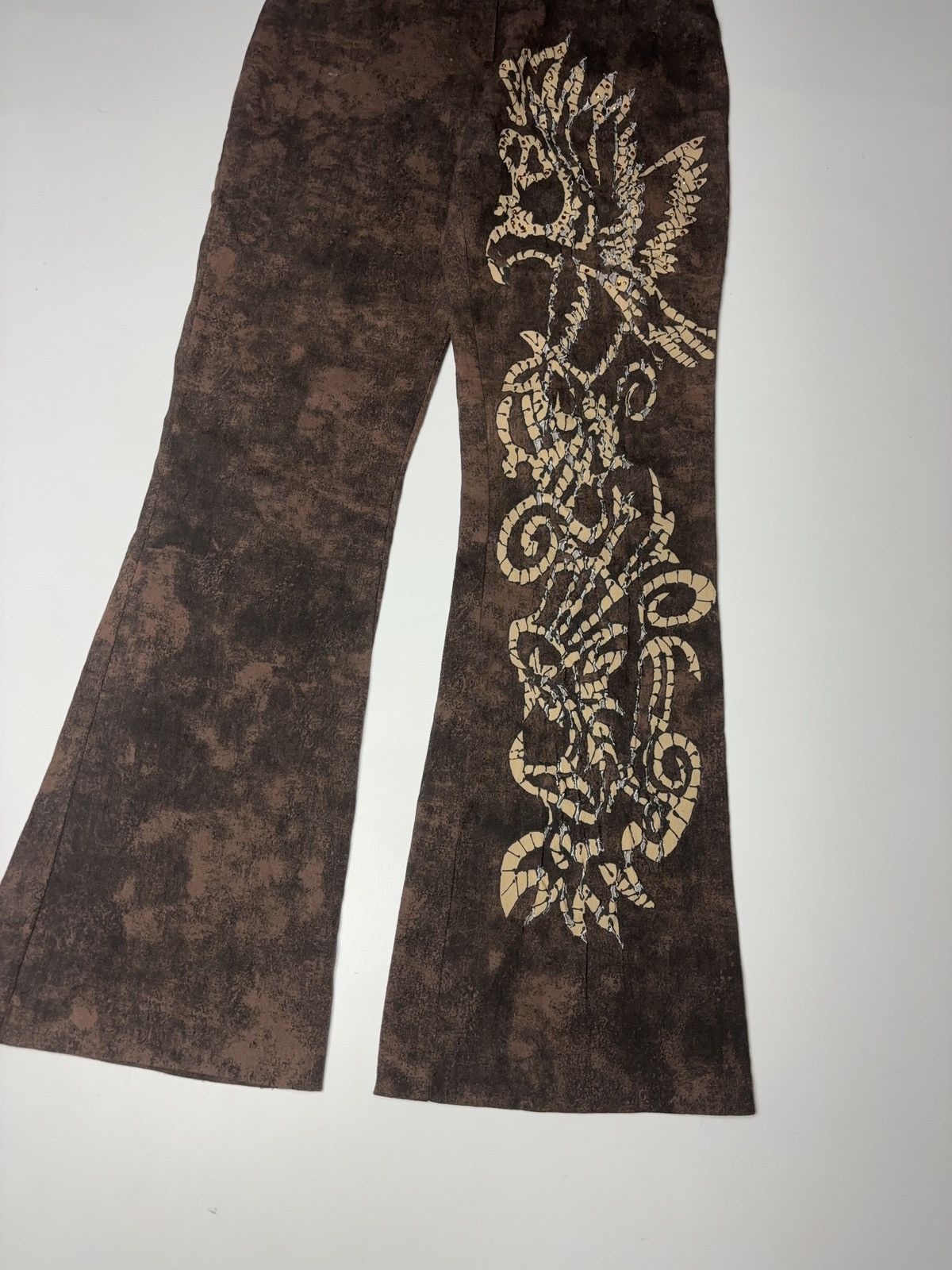 Vintage ITALIAN VINTAGE TIE-DYE AVANT GARDE PRINTED FLARED PANTS Size 27" / US 4 / IT 40 - 5 Thumbnail