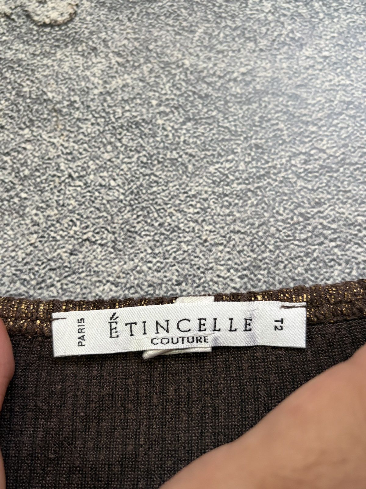 Vintage Etincelle Couture Paris Gold Lurex Shimmer Top France T2 Size S / US 4 / IT 40 - 3 Thumbnail