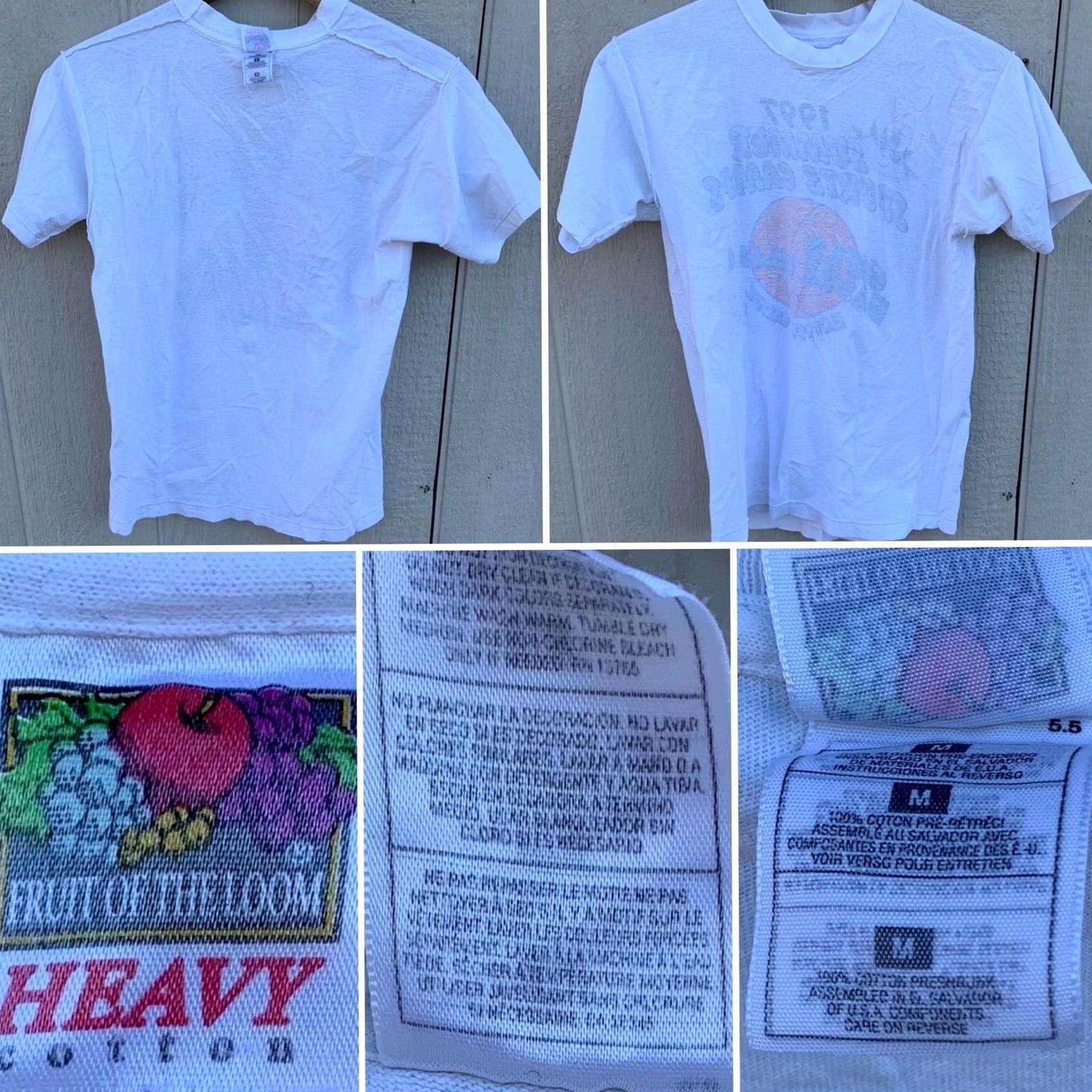 Fruit Of The Loom VINTAGE 1997 SUMMER SPORTS CAMPS GIRLS BASKETBALL University of San Diego t-shirt M White Cotton Nike? Size M / US 6-8 / IT 42-44 - 7 Thumbnail