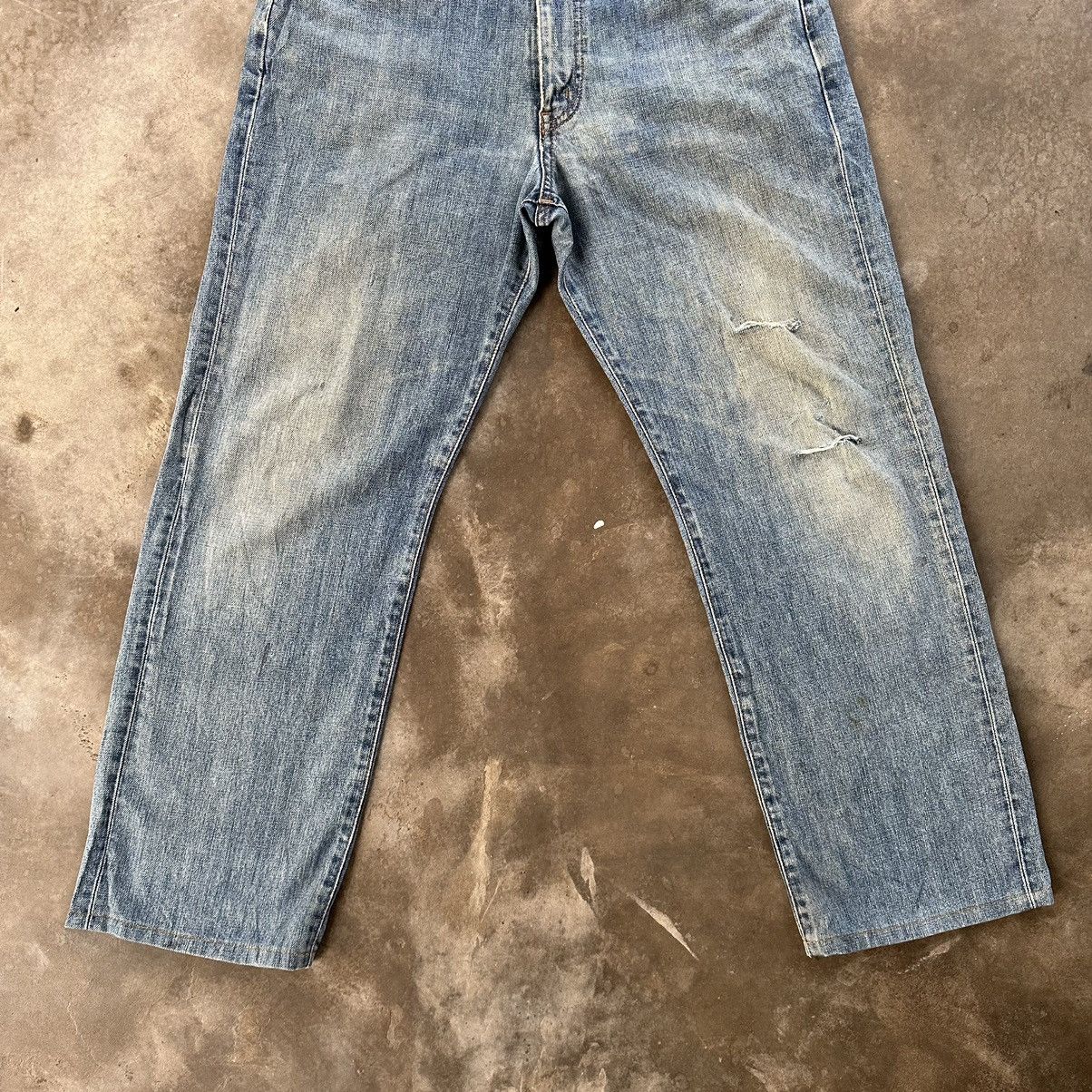 Japanese Brand Vintage Edwin Faded Distressed Sick Denim Jean Pant W33 Size US 33 - 2 Thumbnail