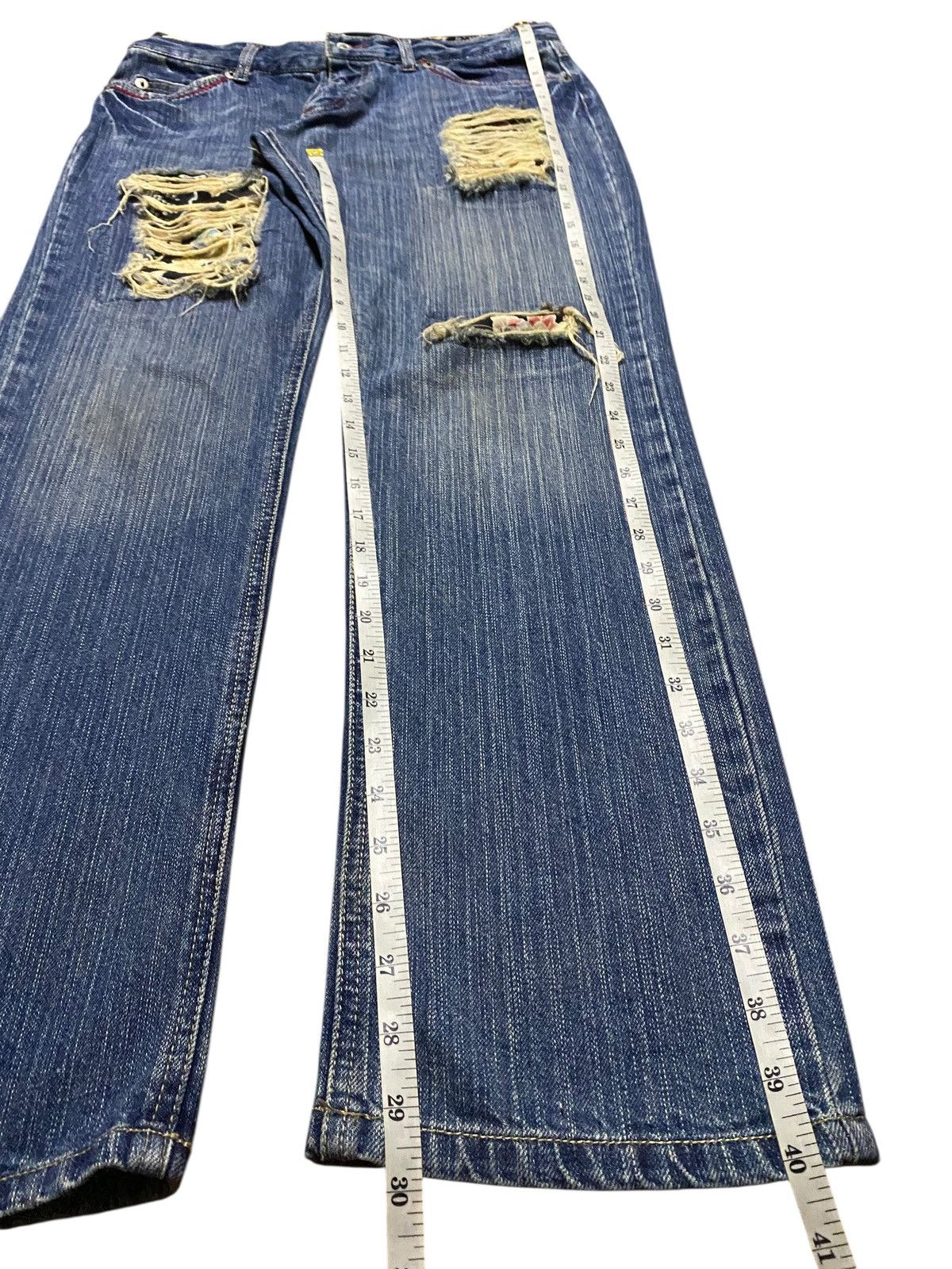 Japanese Brand Japanese Brand Double Waist Distressed Jeans Size US 30 / EU 46 - 13 Thumbnail