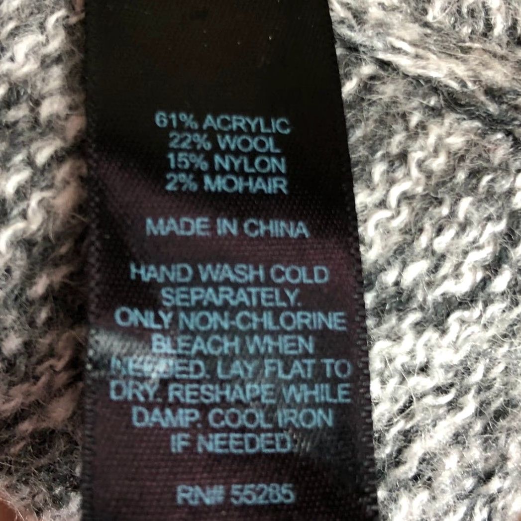 Express Express Womens Sweater Gray Mohair Wool Blend Cowl Neck Asymmetrical Hem M/L Size M / US 6-8 / IT 42-44 - 7 Thumbnail