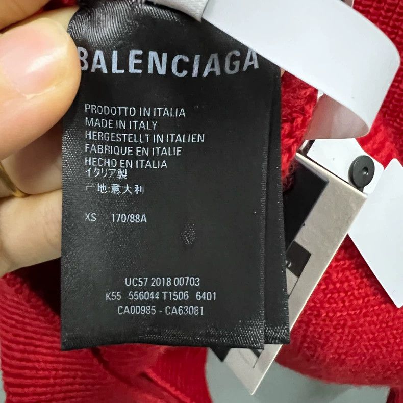 Balenciaga Balenciaga Red Knit Hoodie Size US XS / EU 42 / 0 - 3 Thumbnail