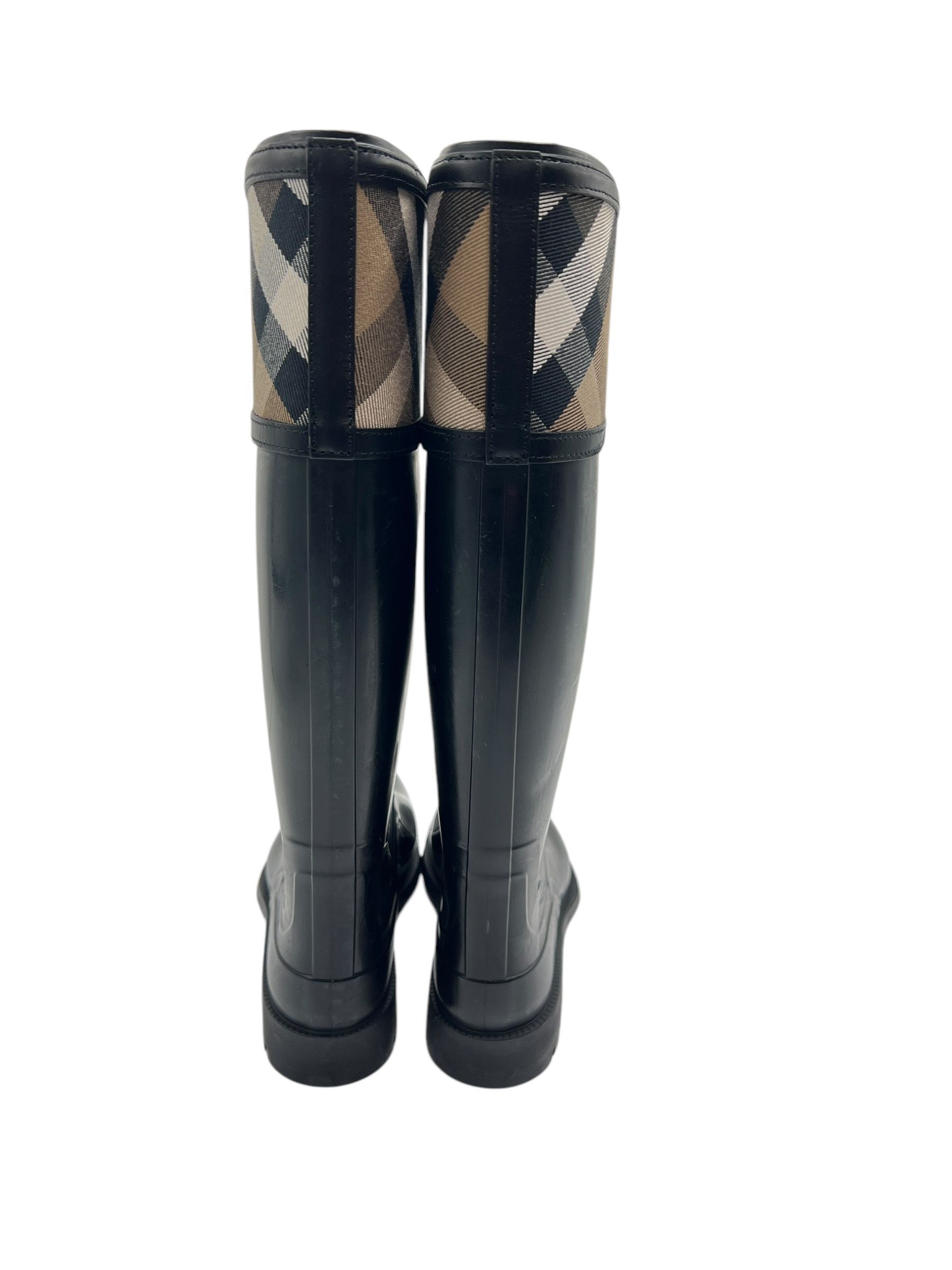 Burberry Burberry Black Rubber Rain Boots Size EU:38 US:8 Size US 8 / IT 38 - 6 Thumbnail