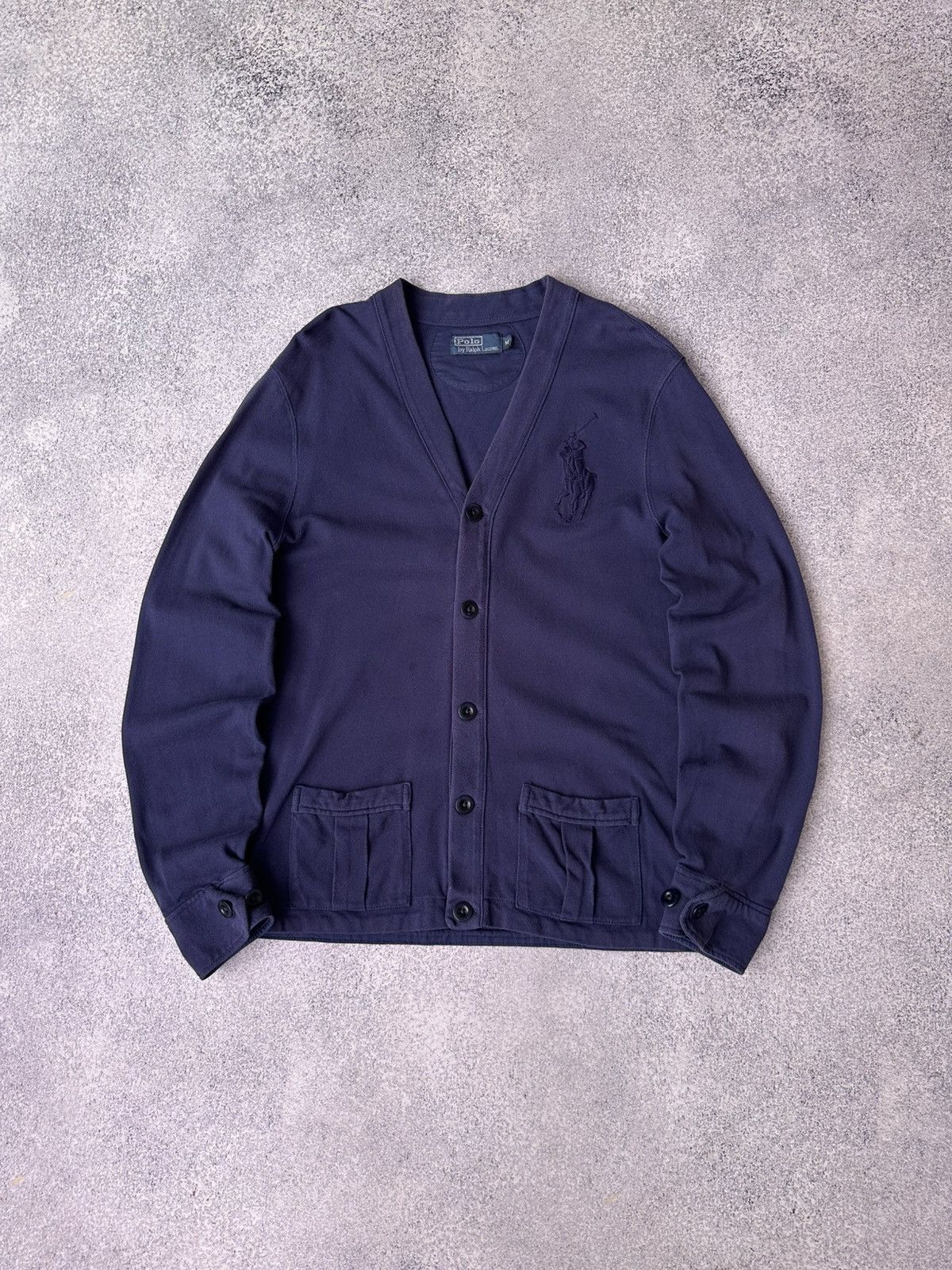 Polo Ralph Lauren Vintage Polo Ralph Lauren Woman Washed Navy Cardigan Sweater Size M / US 6-8 / IT 42-44 - 1 Thumbnail