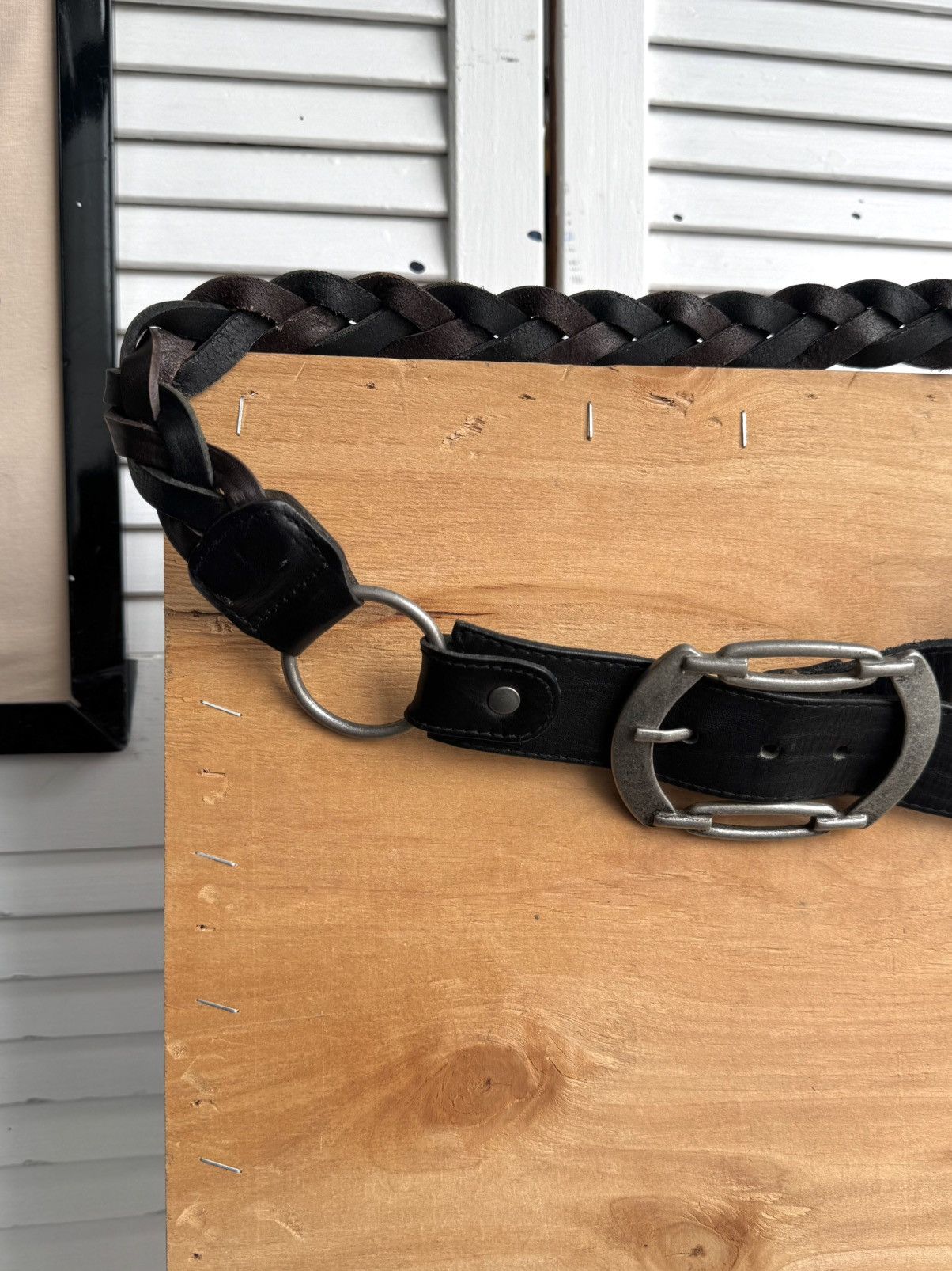 Other La Fee Avant Garde Braided Leather Belt Silver Big Buckle Size ONE SIZE - 9 Thumbnail