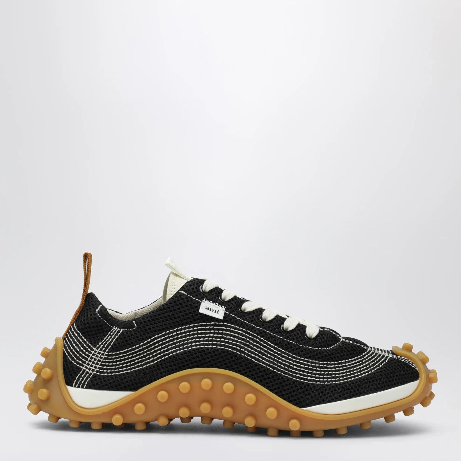Ami Paris Black Ivory Mirage Mesh Sneakers (, Men's (Size 9)