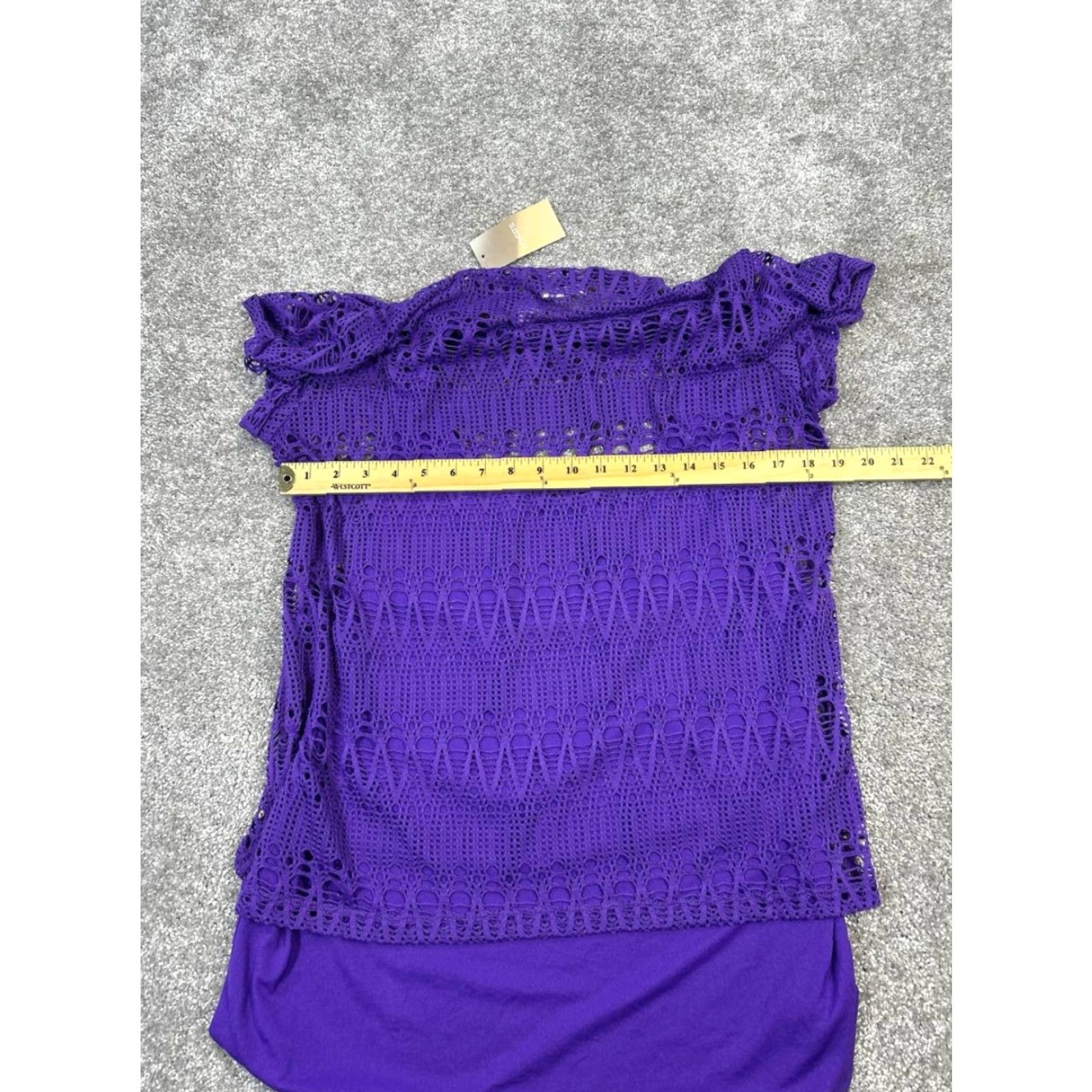 Vintage Chico's Shirt Womens 3 Medium Purple Open Knit Top New Size XS / US 0-2 / IT 36-38 - 6 Thumbnail