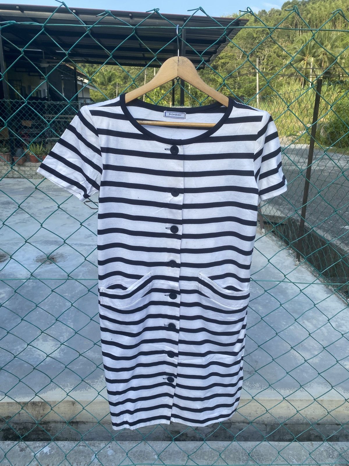 Yves Saint Laurent Yves Saint Laurent blue breton striped maxi dresses Size M / US 6-8 / IT 42-44 - 1 Thumbnail