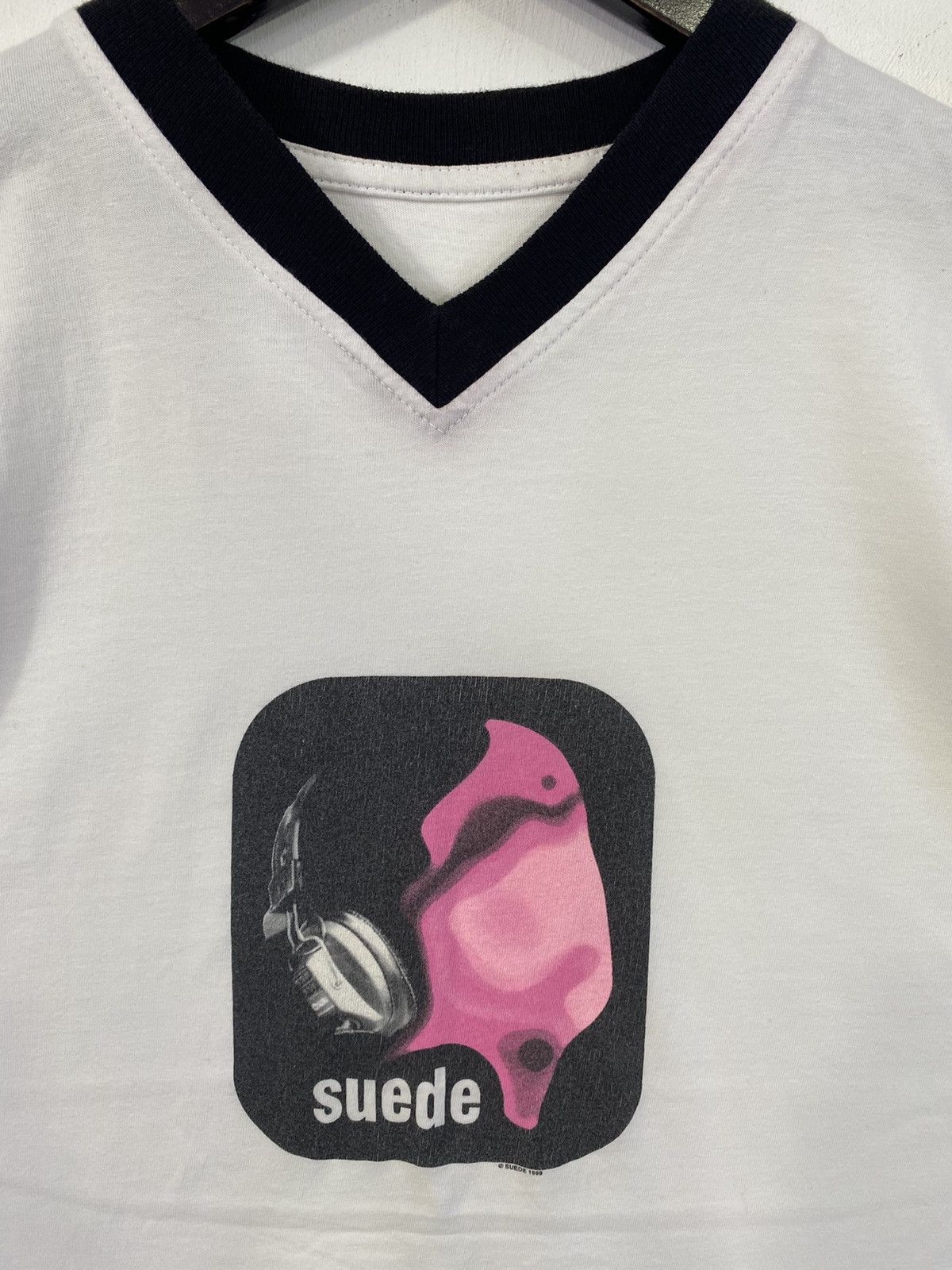 Band Tees VINTAGE 90s SUEDE britpop band head music album ringer shirt Size US M / EU 48-50 / 2 - 3 Thumbnail