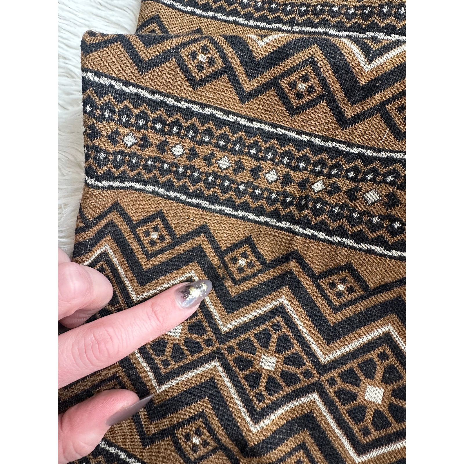 Vintage 70s Funky Patterned Double Knit Poly Pants Size 27" / US 4 / IT 40 - 9 Thumbnail