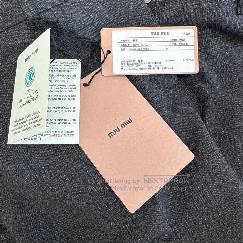 Miu Miu Miu Miu 36 Grey plaid trousers Size 35" - 7 Thumbnail