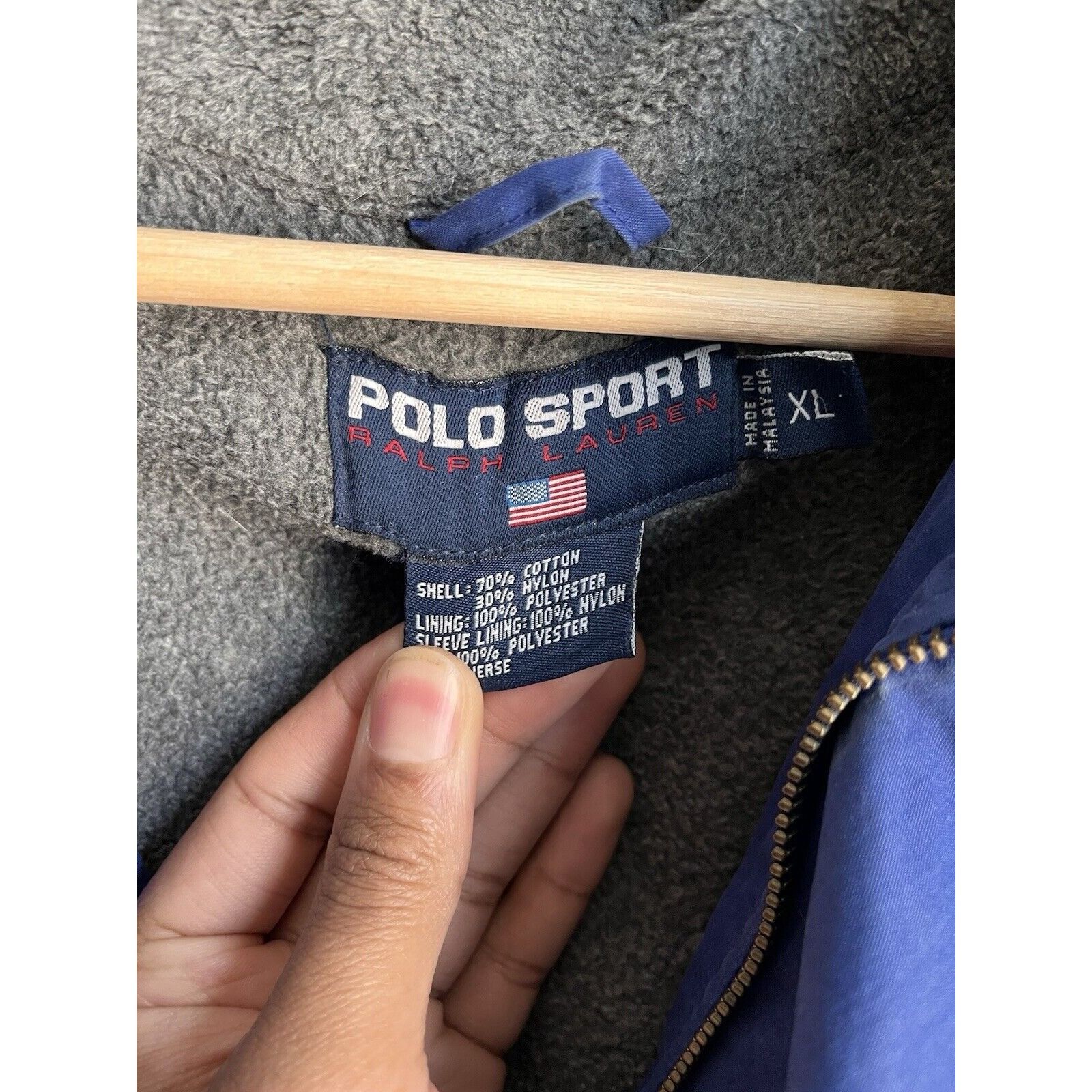 Polo Ralph Lauren VINTAGE POLO SPORT RALPH LAUREN BLUE PARKA WINDBREAKER XL Size US XL / EU 56 / 4 - 4 Thumbnail