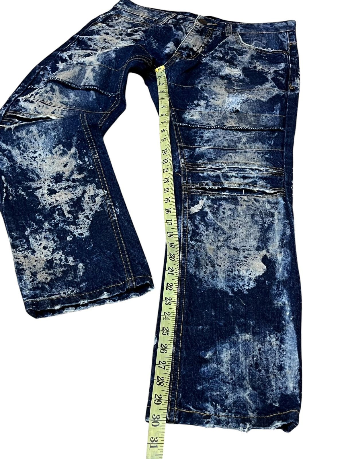 Japanese Brand SICK🔥KROME NEW YORK TYE DYE DISTRESSED STYLE JEANS Size US 31 - 16 Thumbnail