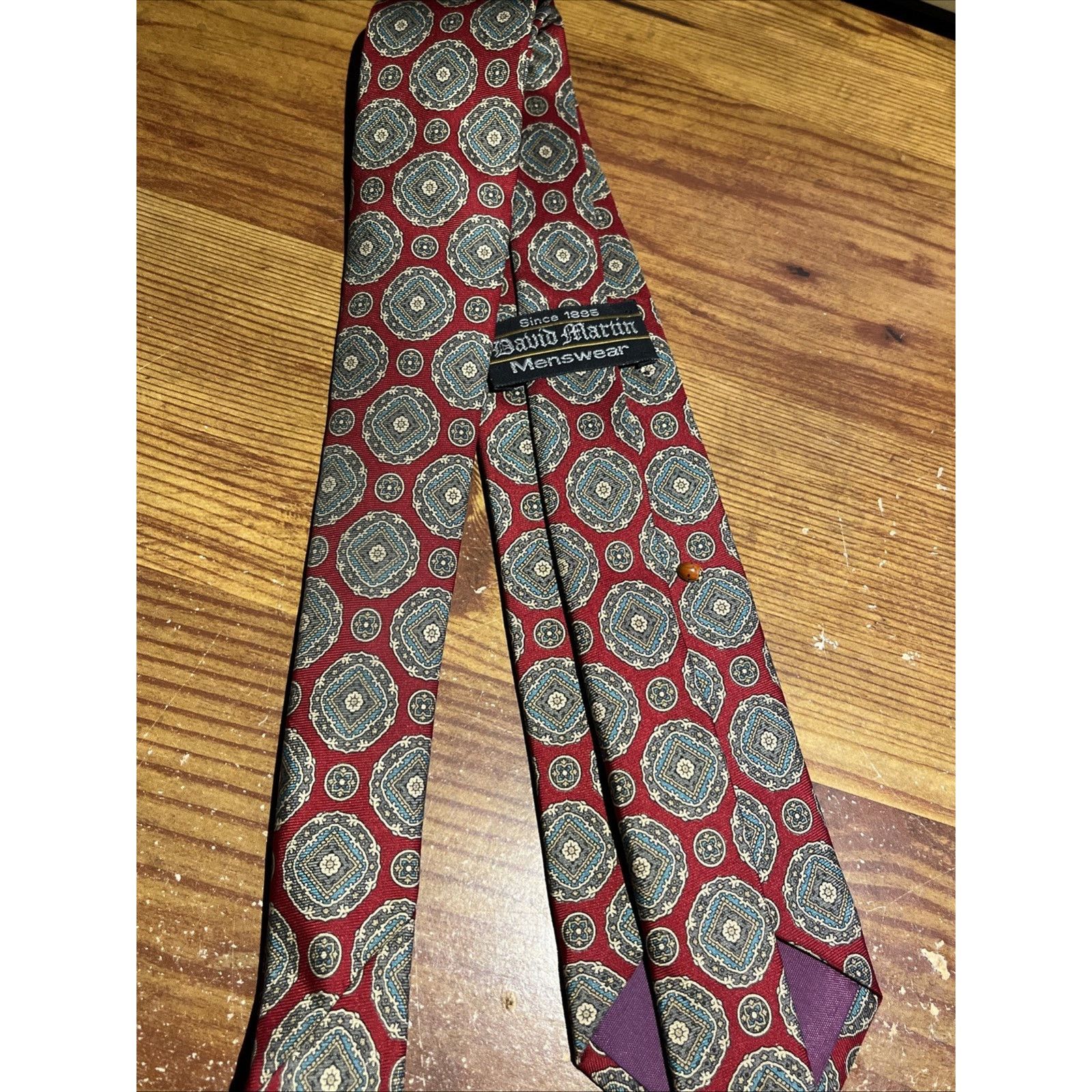 Other david martin menswear vintage Red geometric silk necktie Size ONE SIZE - 6 Thumbnail