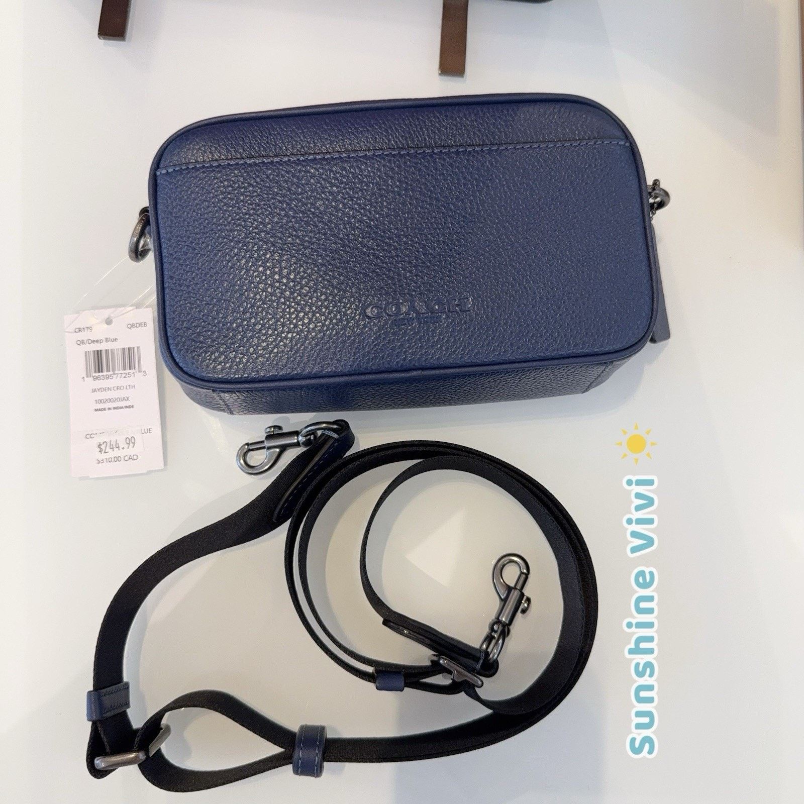 Coach NWT COACH Men's Jayden Crossbody CR179 Leather Deep Blue Size ONE SIZE - 5 Thumbnail