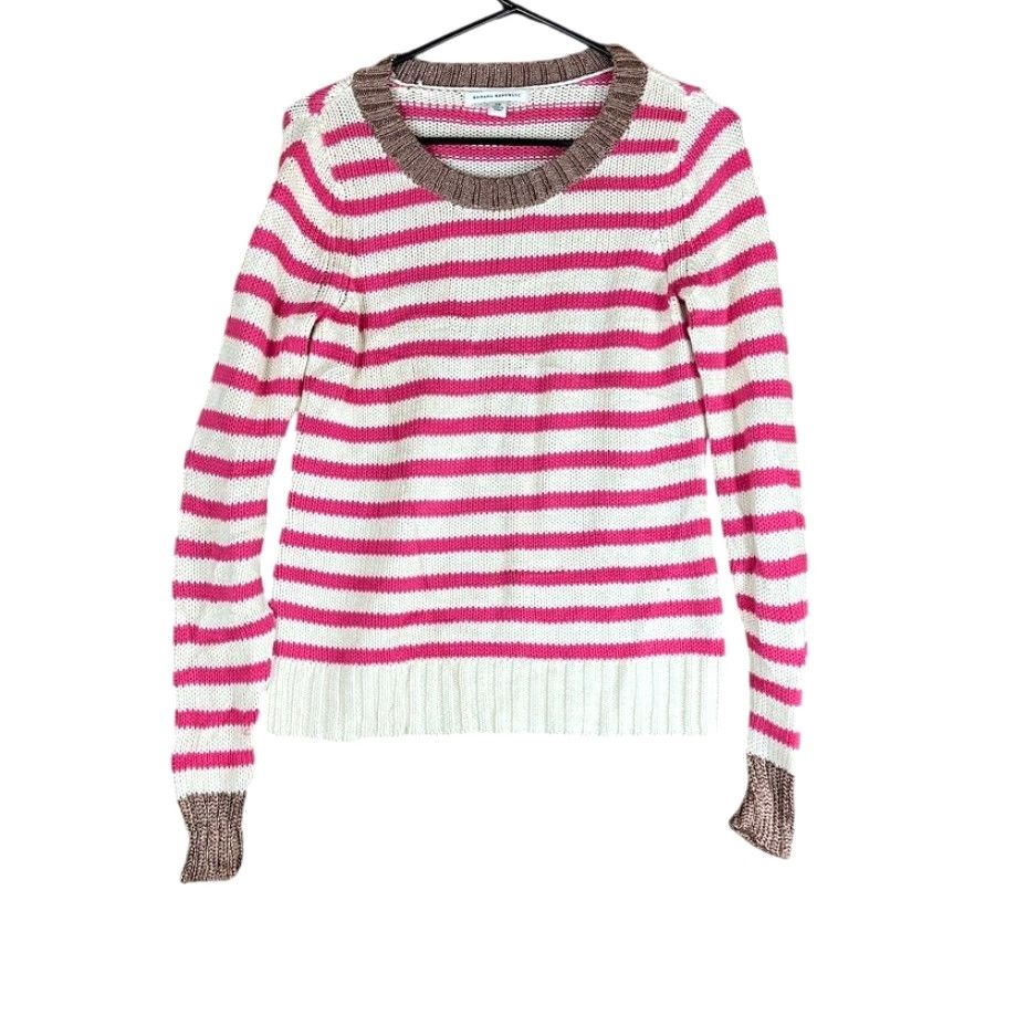 Banana Republic Banana Republic Womens Sweater White Pink Striped Crew Neck Long Sleeve XS Size XS / US 0-2 / IT 36-38 - 2 Thumbnail