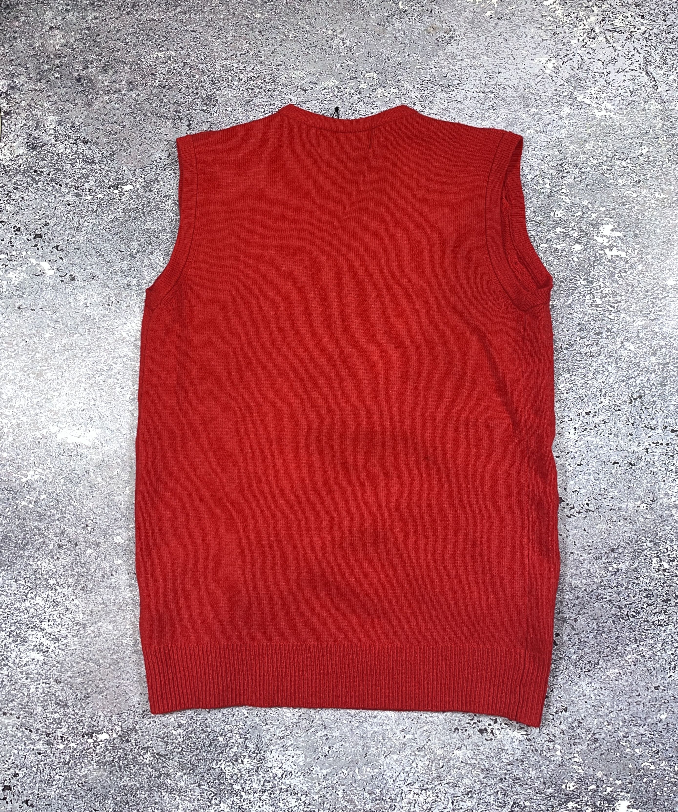 Fred Perry Raf Simons x Fred Perry Vest Knit Sweater Wool Red Size S Size US S / EU 44-46 / 1 - 4 Thumbnail