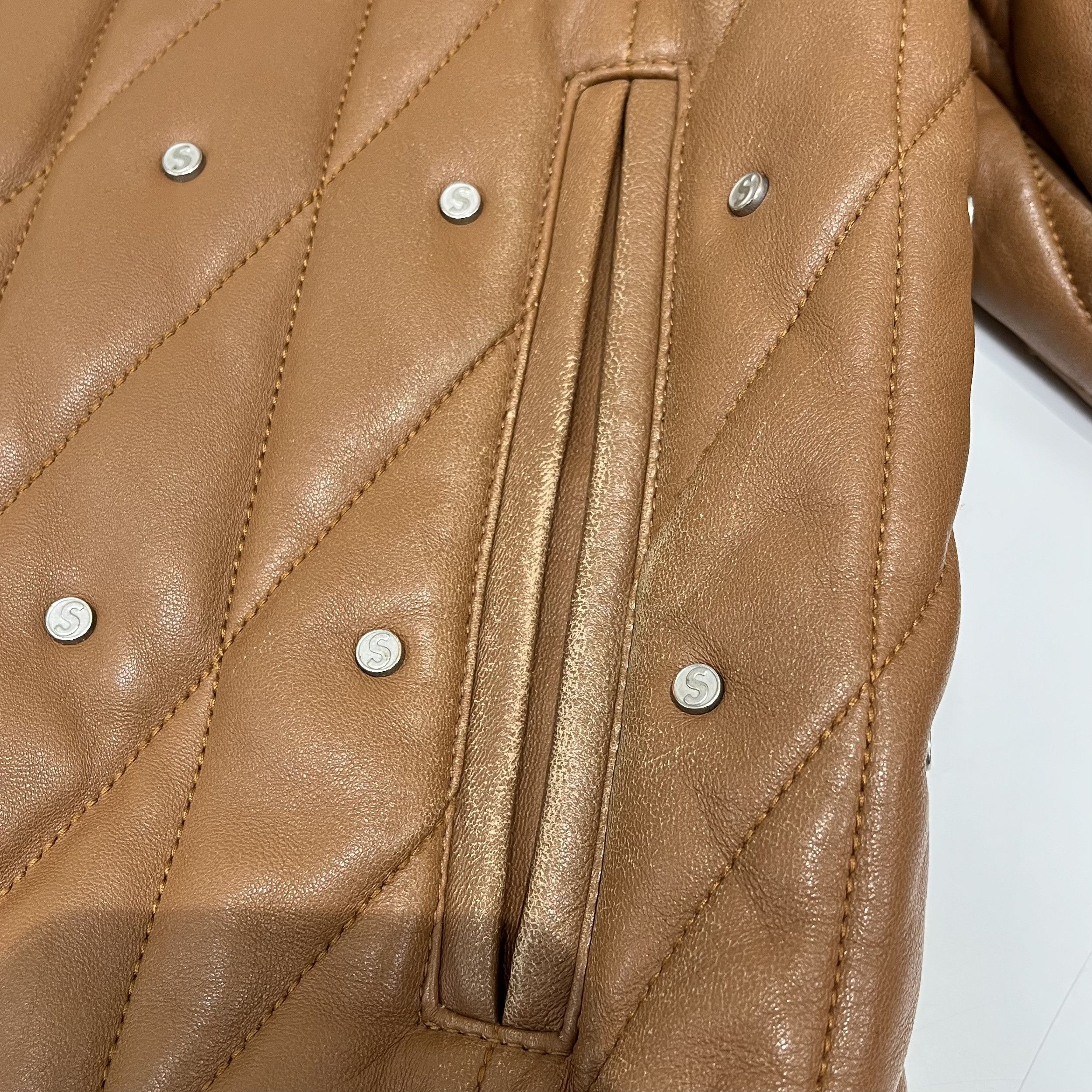 Supreme Supreme Quilted Studded Leather Jacket Light Brown Size US M / EU 48-50 / 2 - 6 Thumbnail