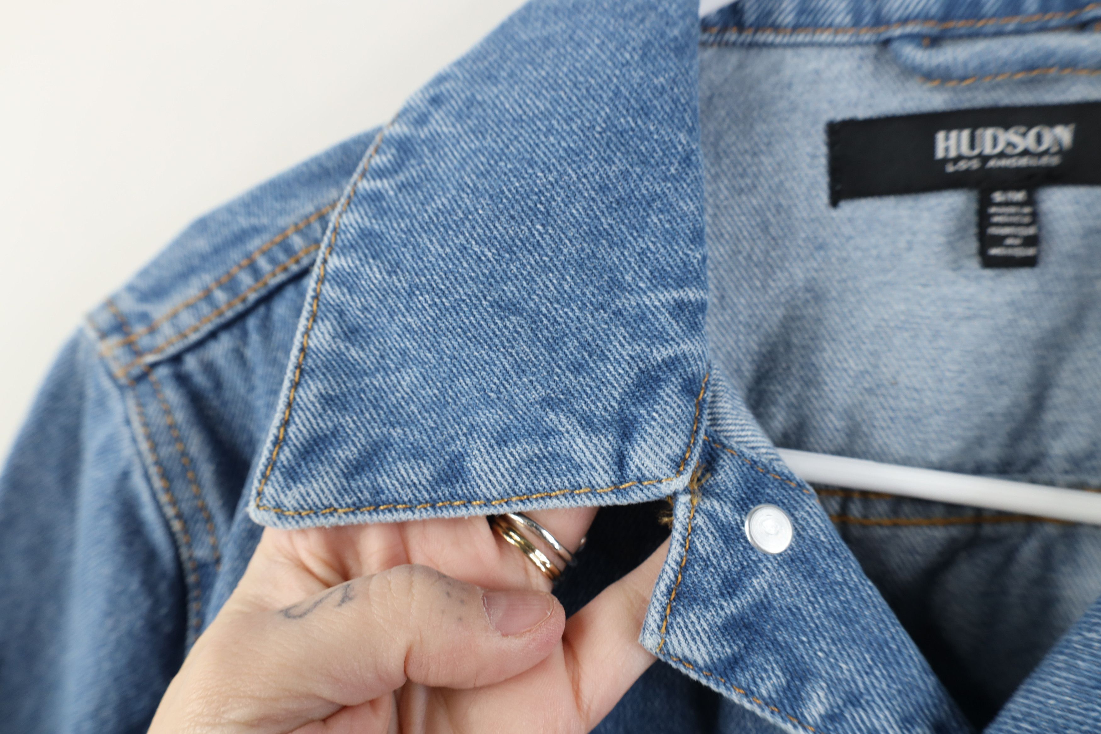 Vintage Hudson Jeans Faded Denim Jean Trucker Jacket Blue Size S / US 4 / IT 40 - 7 Thumbnail