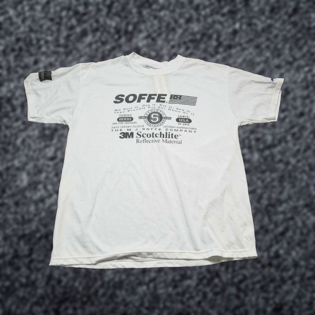 Soffe Vintage 90s Soffe T-Shirt Men’s Large White Reflective 3M Promo Cotton Unisex Size US L / EU 52-54 / 3 - 1 Thumbnail