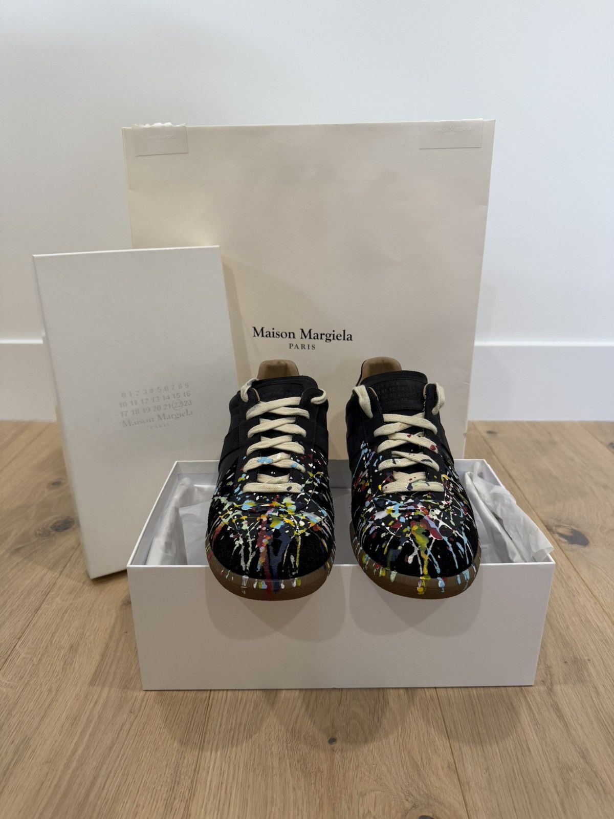 Maison Margiela Maison Margiela GAT Replica Black Paint Splatter Size US 9 / EU 42 - 2 Thumbnail