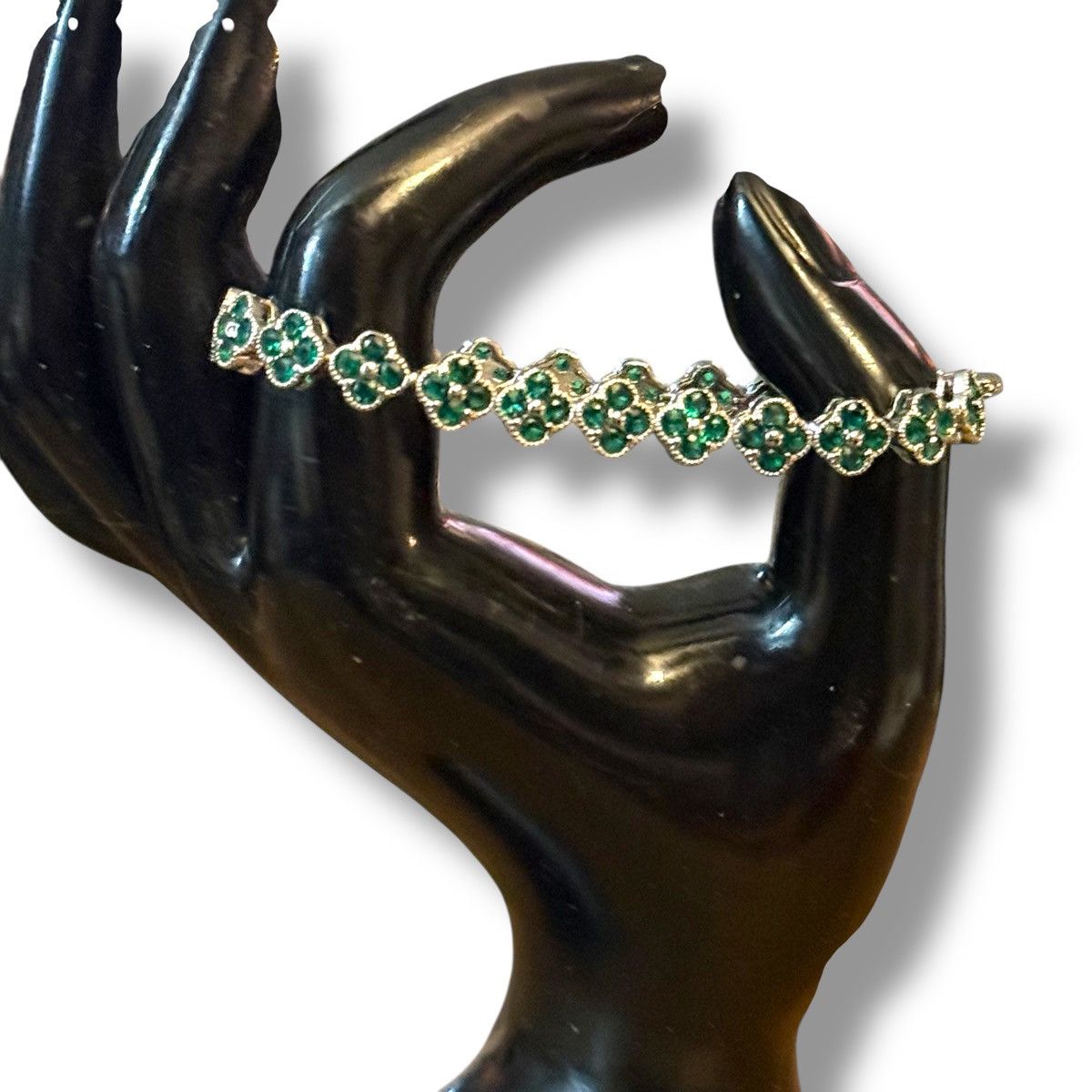 Other Silver tone emerald clovers tennis bracelet Size ONE SIZE - 2 Thumbnail