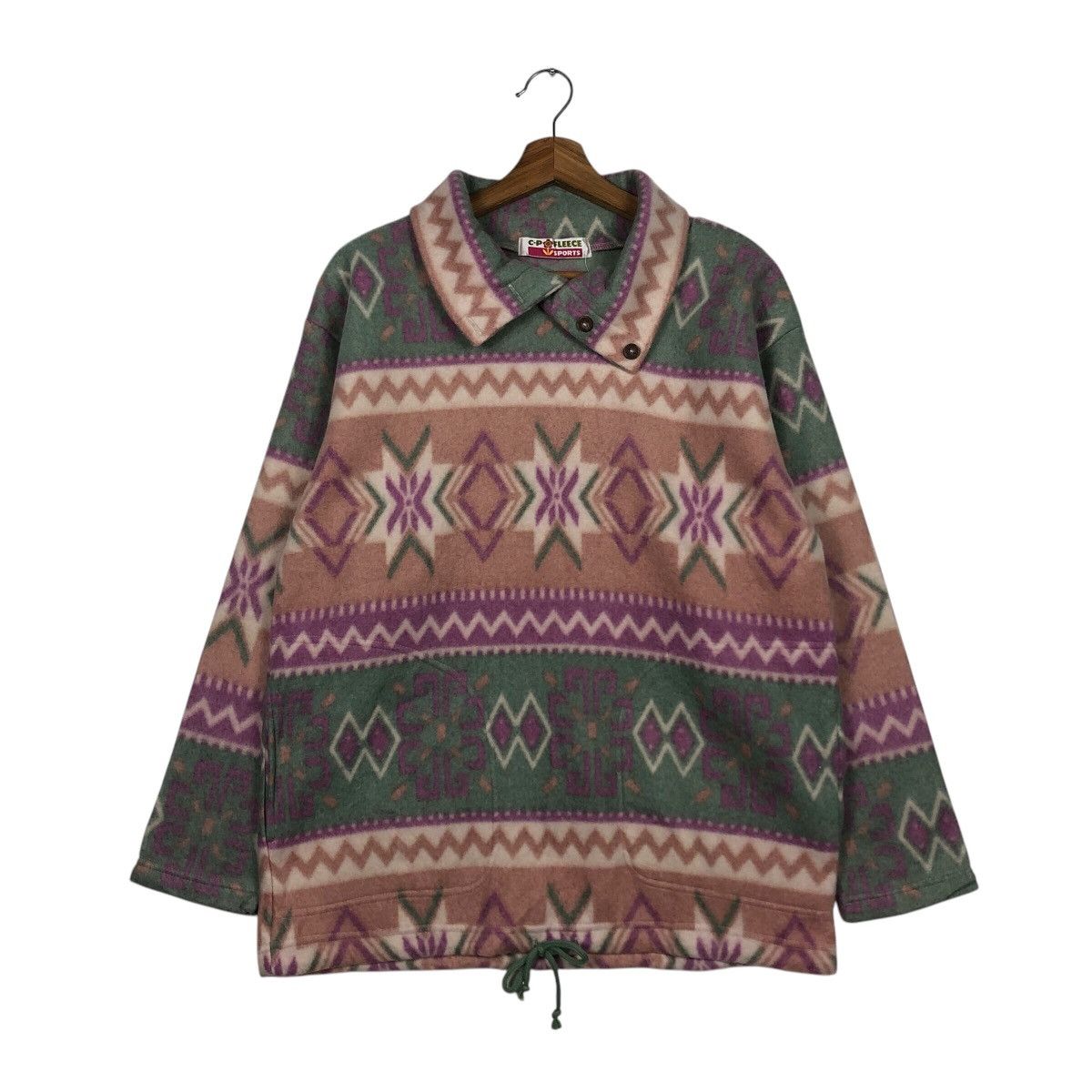 Japanese Brand 📌Vintage Fleece Jacket Navajo Design CP Fleece Sport Size US M / EU 48-50 / 2 - 3 Thumbnail