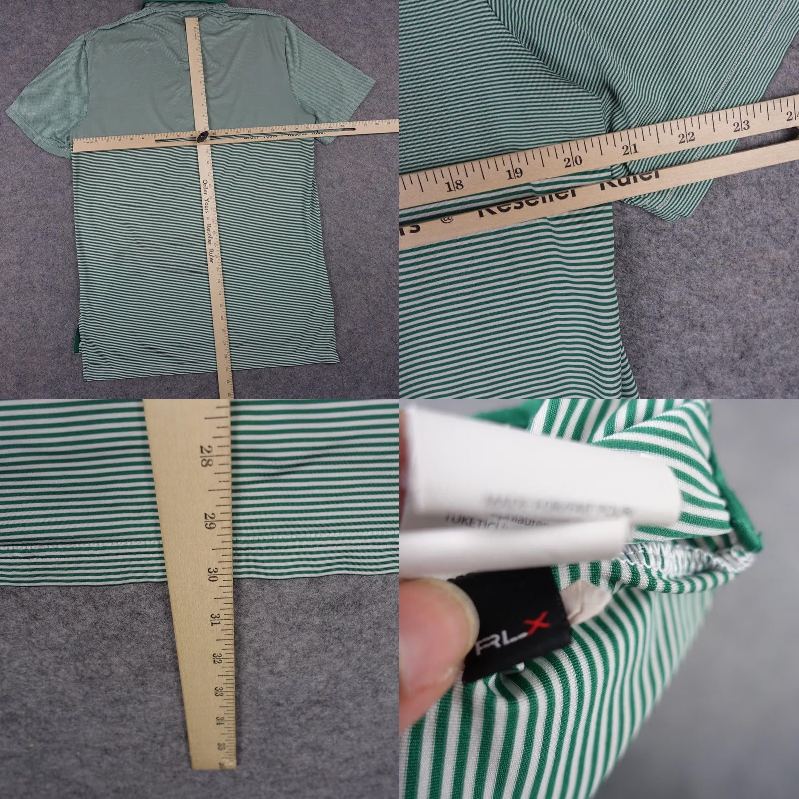 Ralph Lauren Ralph Lauren RLX Polo Shirt Mens Large Green Striped Stretch Golf Wicking Sports Size US L / EU 52-54 / 3 - 8 Thumbnail