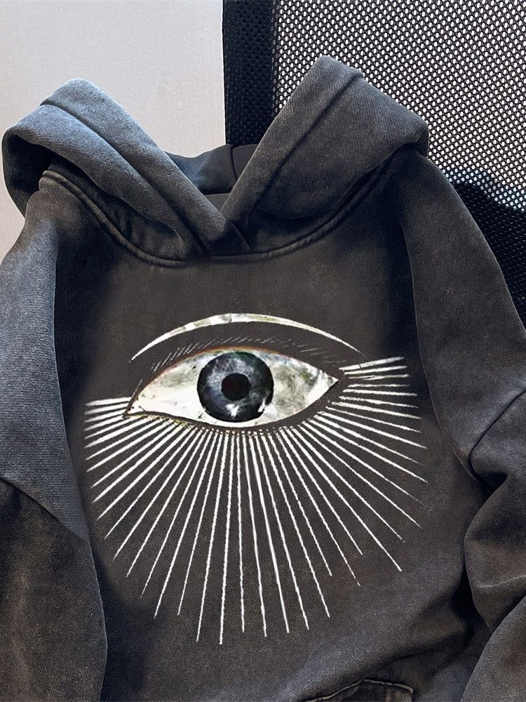 Japanese Brand × Vintage Single Eye of Devil Printed Old Washed Hoodie Size US L / EU 52-54 / 3 - 3 Thumbnail