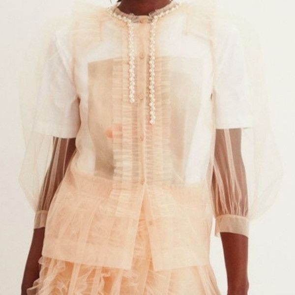 H&M Simone Rocha x H&M Mesh Beige Blouse Size S / US 4 / IT 40 - 4 Thumbnail