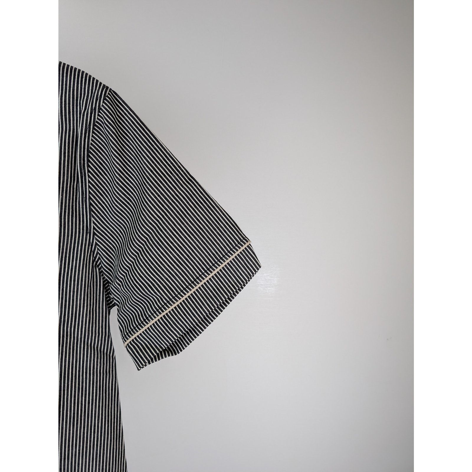 Amiri o1rshd1 Striped Denim Logo Shirt in Black/White Size US M / EU 48-50 / 2 - 4 Thumbnail