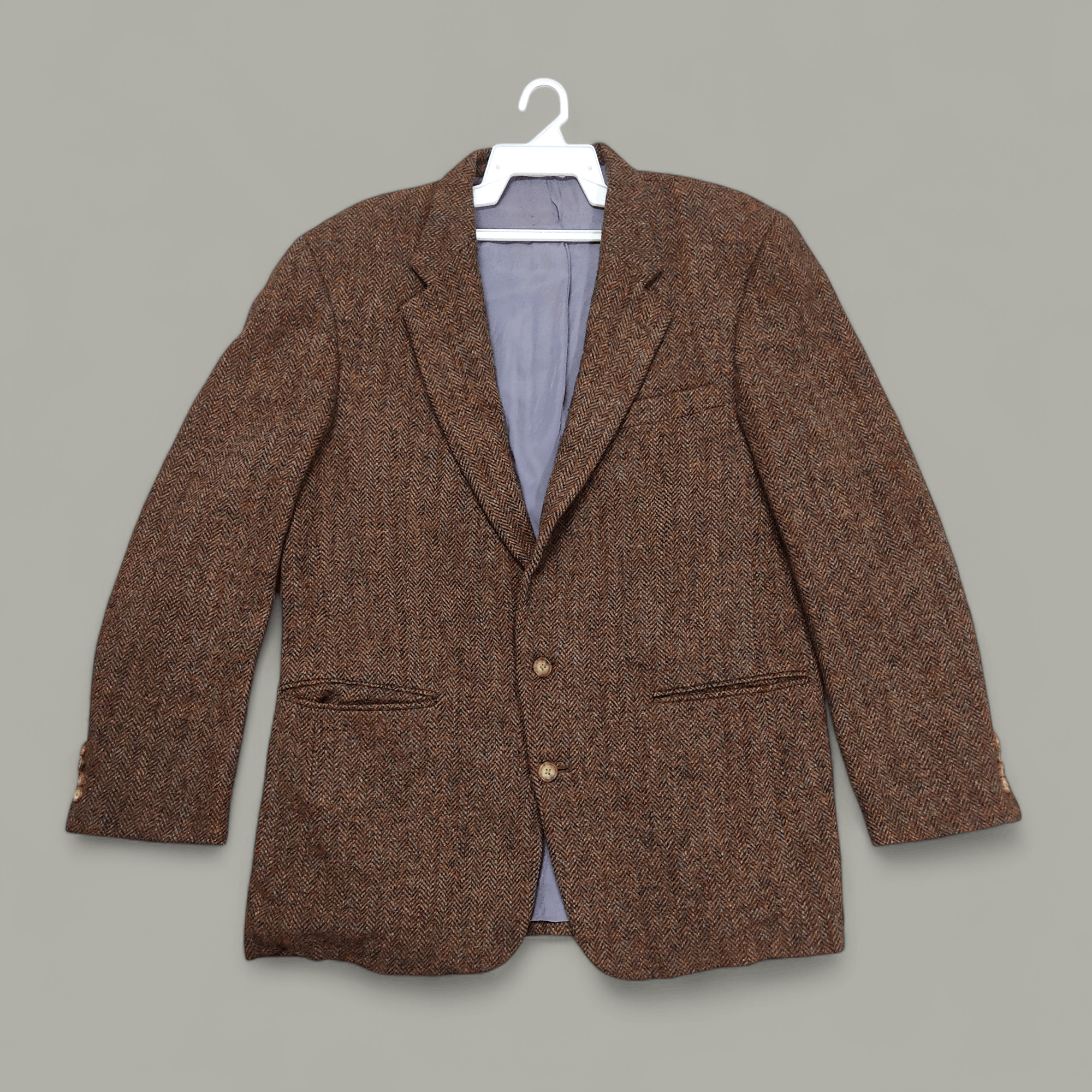 Harris Tweed Vintage 70s HARRIS TWEED Scottish Wool Blazer Jacket Size 44L - 1 Thumbnail