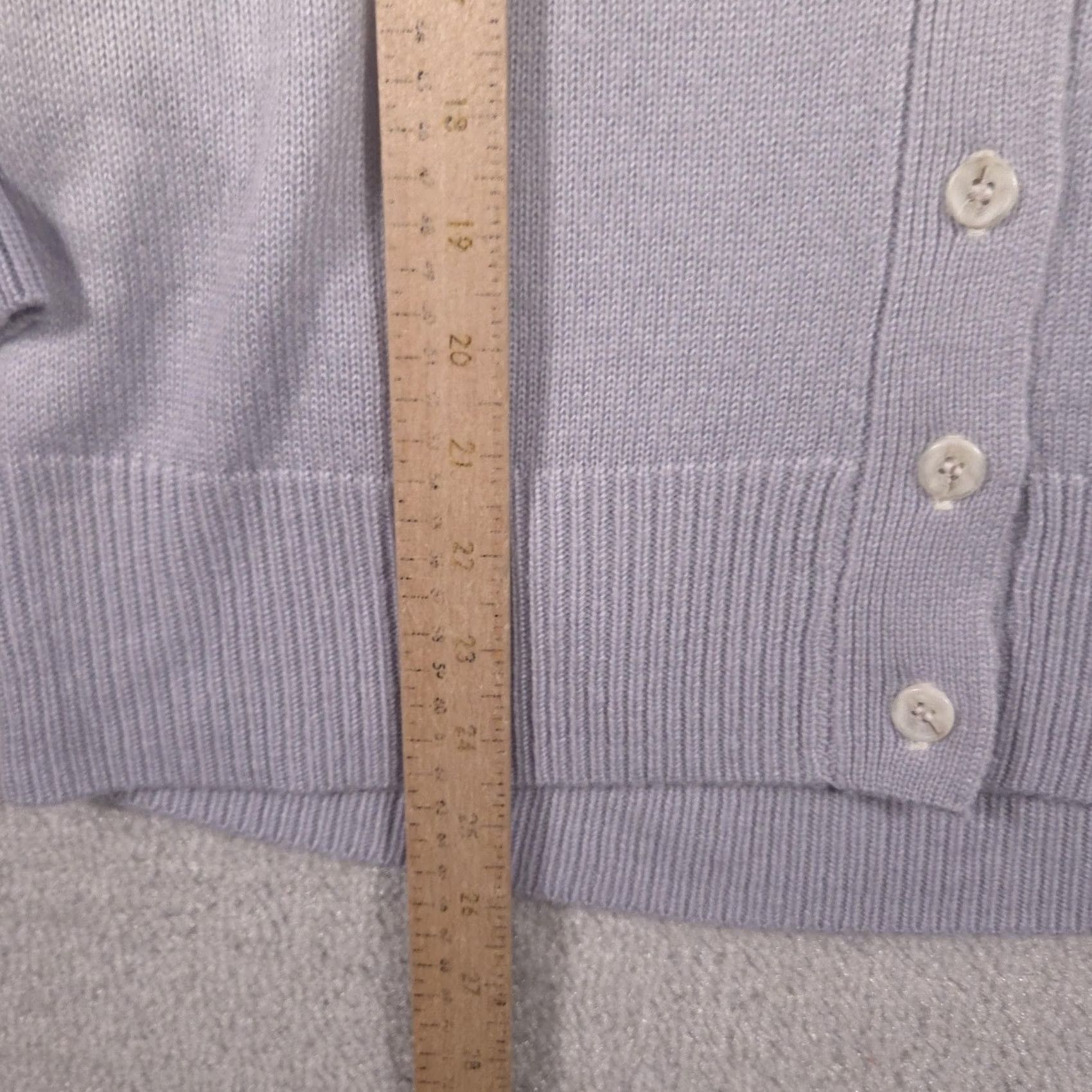 Loft LOFT Cardigan Sweater Women Large White Purple Ombre Button Front Knit Top Cardigan Size L / US 10 / IT 46 - 6 Thumbnail