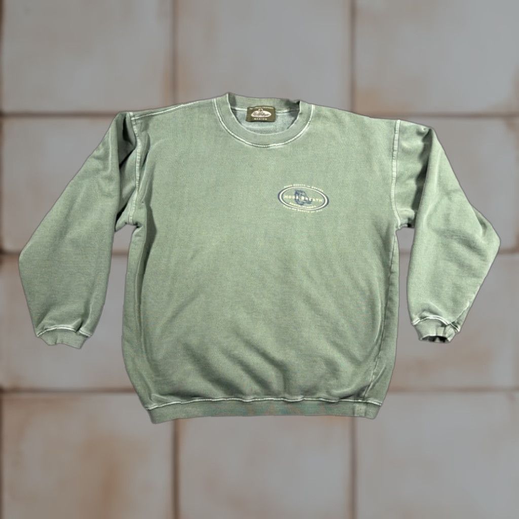 Vintage VINTAGE Hogs Breath Saloon Sweatshirt Adult MEDIUM Green Pullover Men 90s USA Graphic Print Ribbed Crew Neck Size US M / EU 48-50 / 2 - 1 Thumbnail