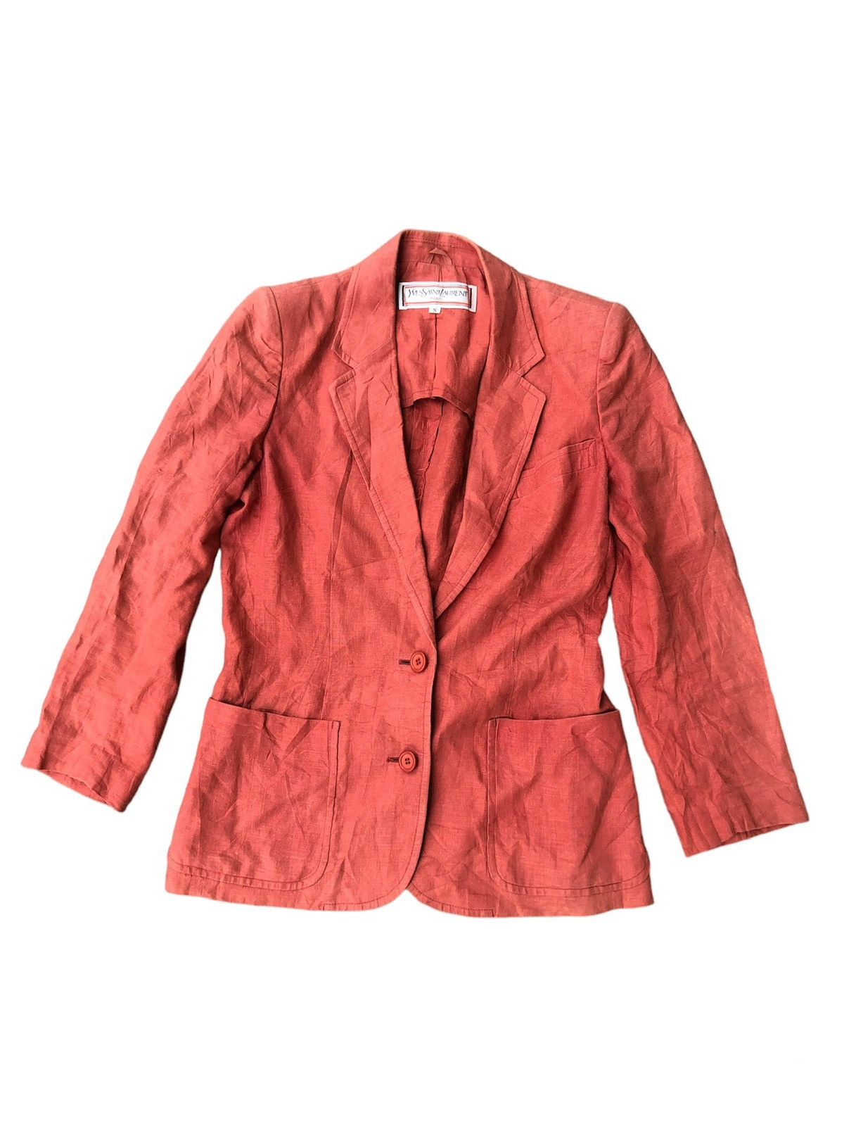 image of Accept OfferVintage YVES Saint Laurent Blazer in Brick Red, Women's (Size Small)