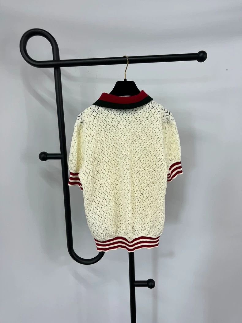 Gucci Gucci Co-branded white knitted short-sleeved Polo shirt Size L / US 10 / IT 46 - 2 Thumbnail