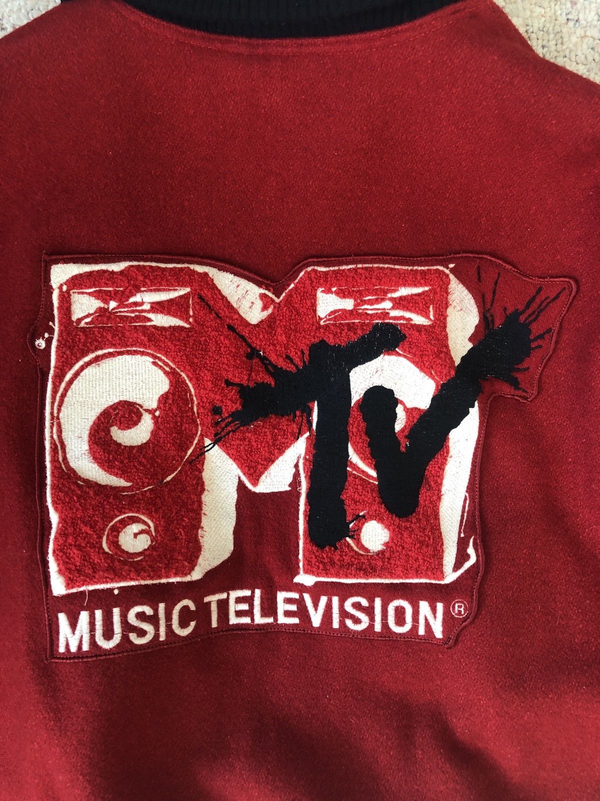Mtv Rare 1992 MTV Networks Leather/Wool Varsity Jacket Size US S / EU 44-46 / 1 - 7 Thumbnail