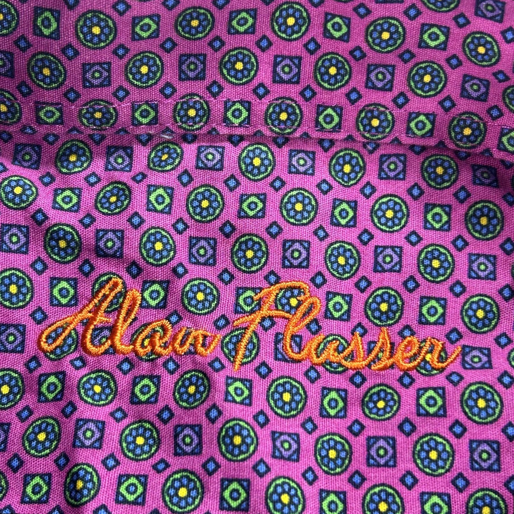 Pinko Alan Flusser Shirt Mens XL Pink Geometric 100% Cotton Button Up Long Sleeve Size US XL / EU 56 / 4 - 4 Thumbnail
