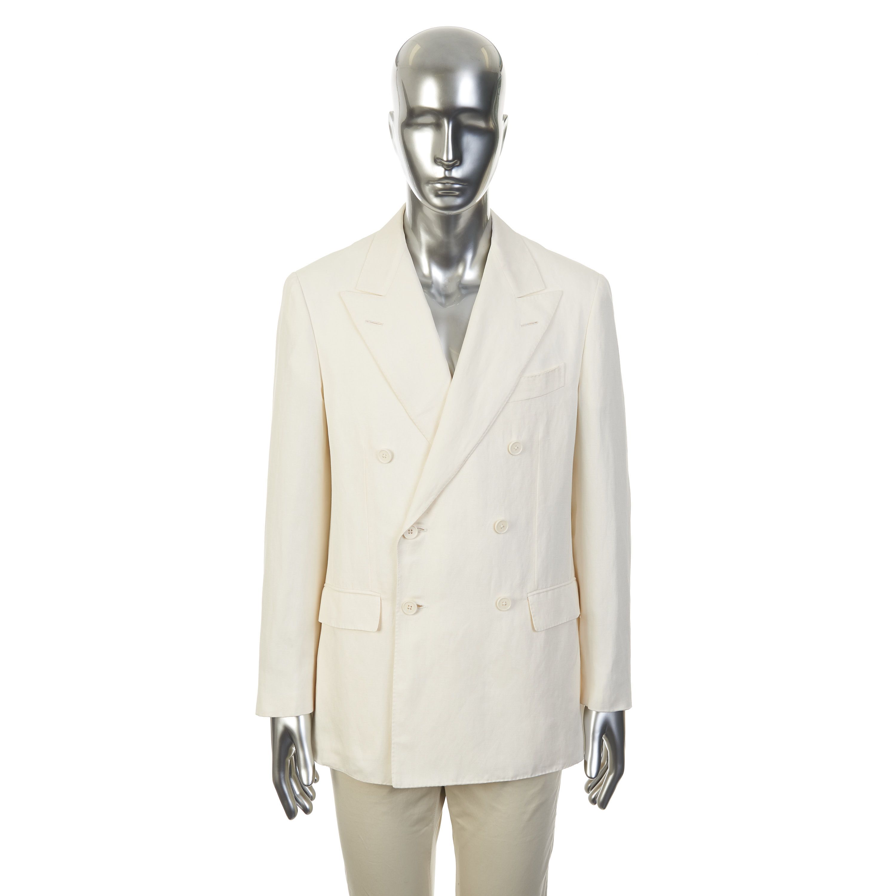 Loro Piana Double-Breasted Blazer Jacket In Silk Linen Size 40R - 1 Thumbnail