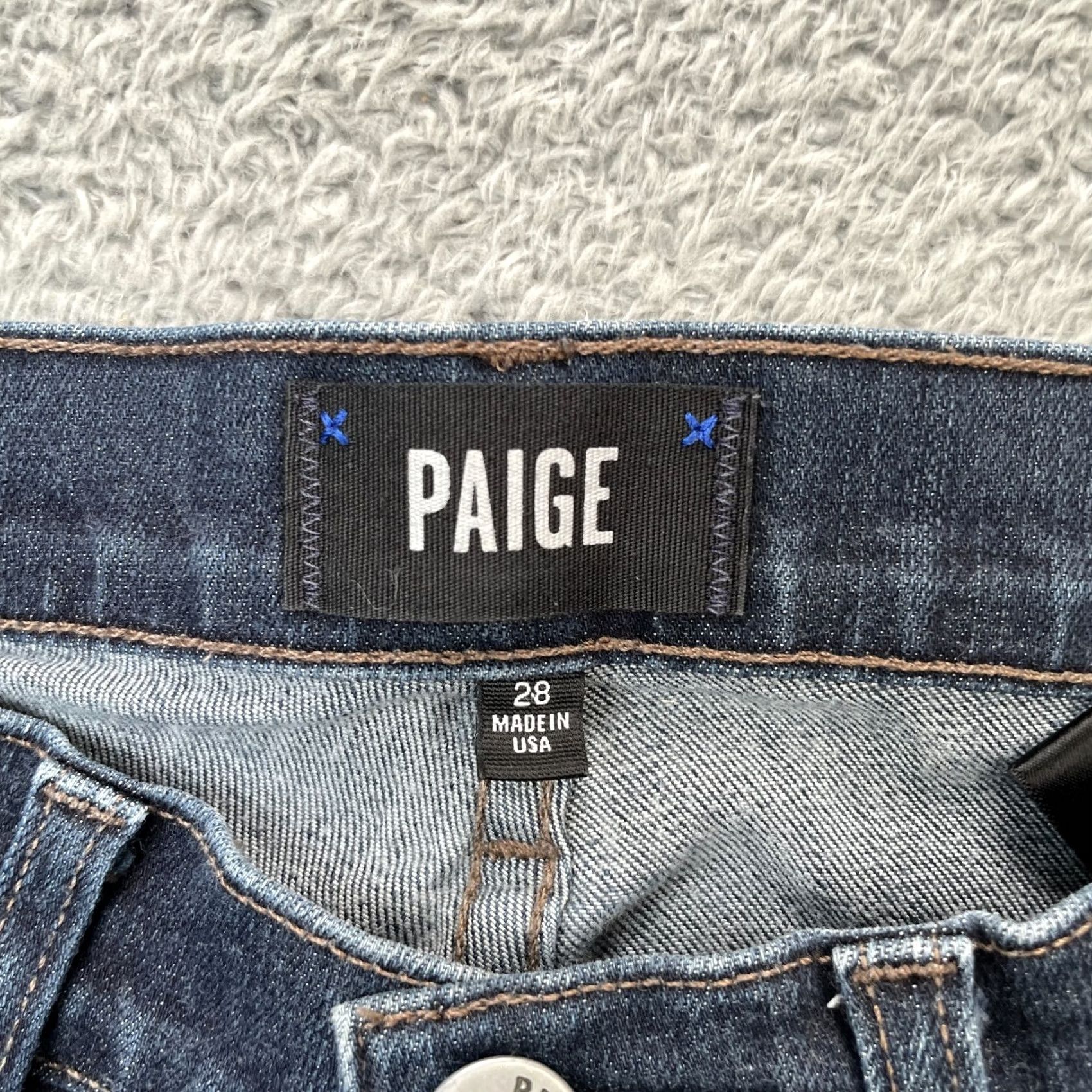 Paige Paige Jeans Womens 28 Blue Federal Slim Fit Straight Leg Denim Stretch Cotton Jeans Slim Straight 5-Pocket Size 28" / US 6 / IT 42 - 3 Thumbnail