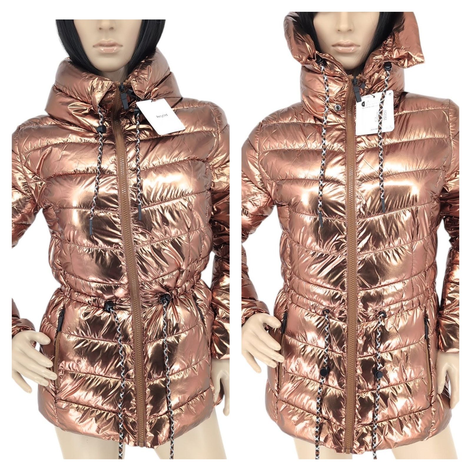 Desigual Desigual Jasmine Gold Metallic Puffer NWT Jacket -US Size XS Size XS / US 0-2 / IT 36-38 - 3 Thumbnail