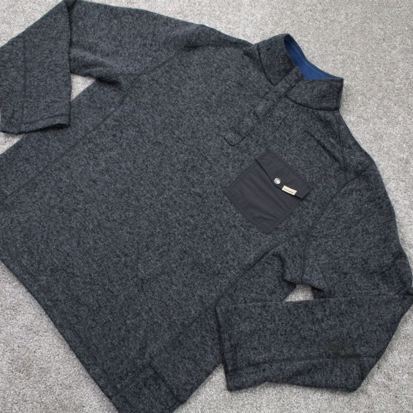 Vintage Woolrich Sweatshirt Mens Medium Gray 1/4 Snap L/S Pullover with Pocket Woolrich Sweatshirt Mens Medium Gray) Size US M / EU 48-50 / 2 - 3 Thumbnail