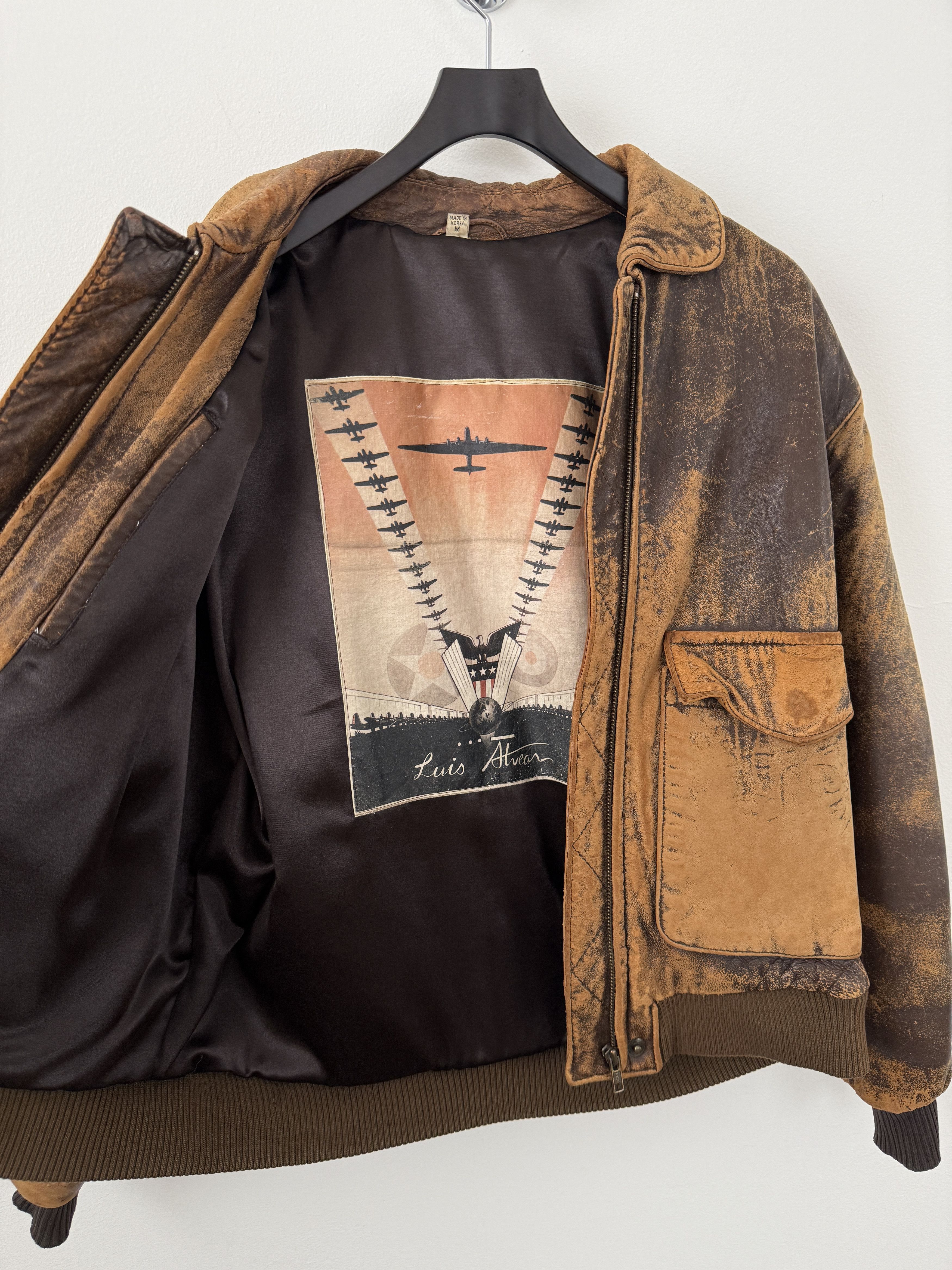 Vintage Leather Bomber Jacket Size US M / EU 48-50 / 2 - 13 Thumbnail