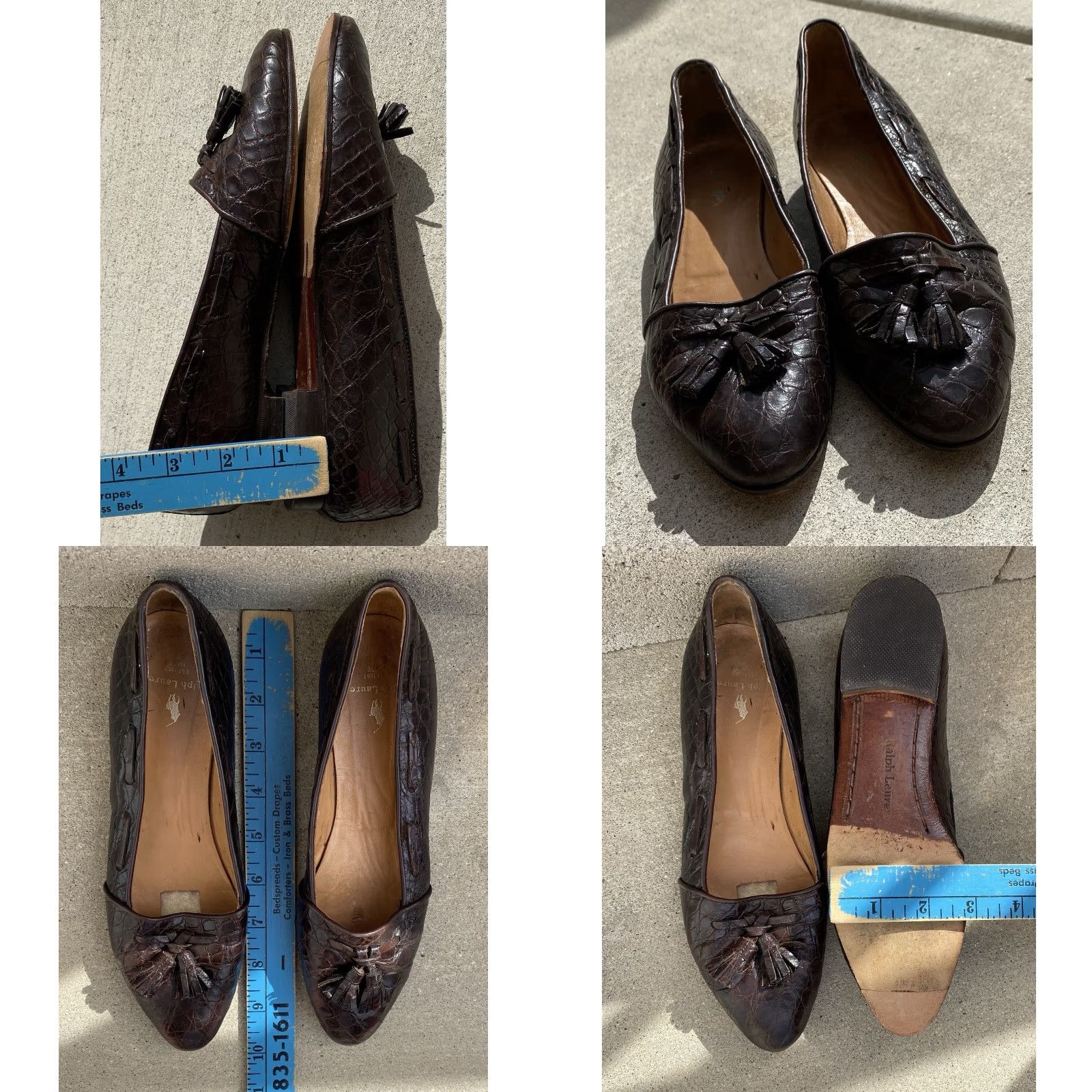 Ralph Lauren Ralph Lauren Vintage Alligator Embossed Leather Tassel Flat Women Size 6.5 AA Brown Leather Lining Narrow Outsole Vintage Yes Shoes Size US 7 / IT 37 - 11 Thumbnail