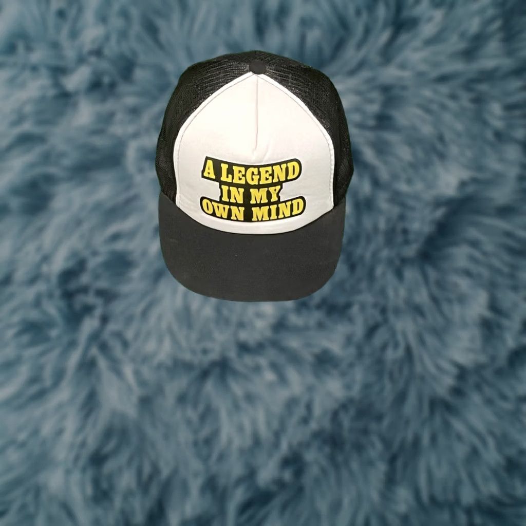 Vintage VINTAGE Legend In My Own Mind Trucker Hat Adult Mens Black White 80s 90s Size ONE SIZE - 1 Thumbnail