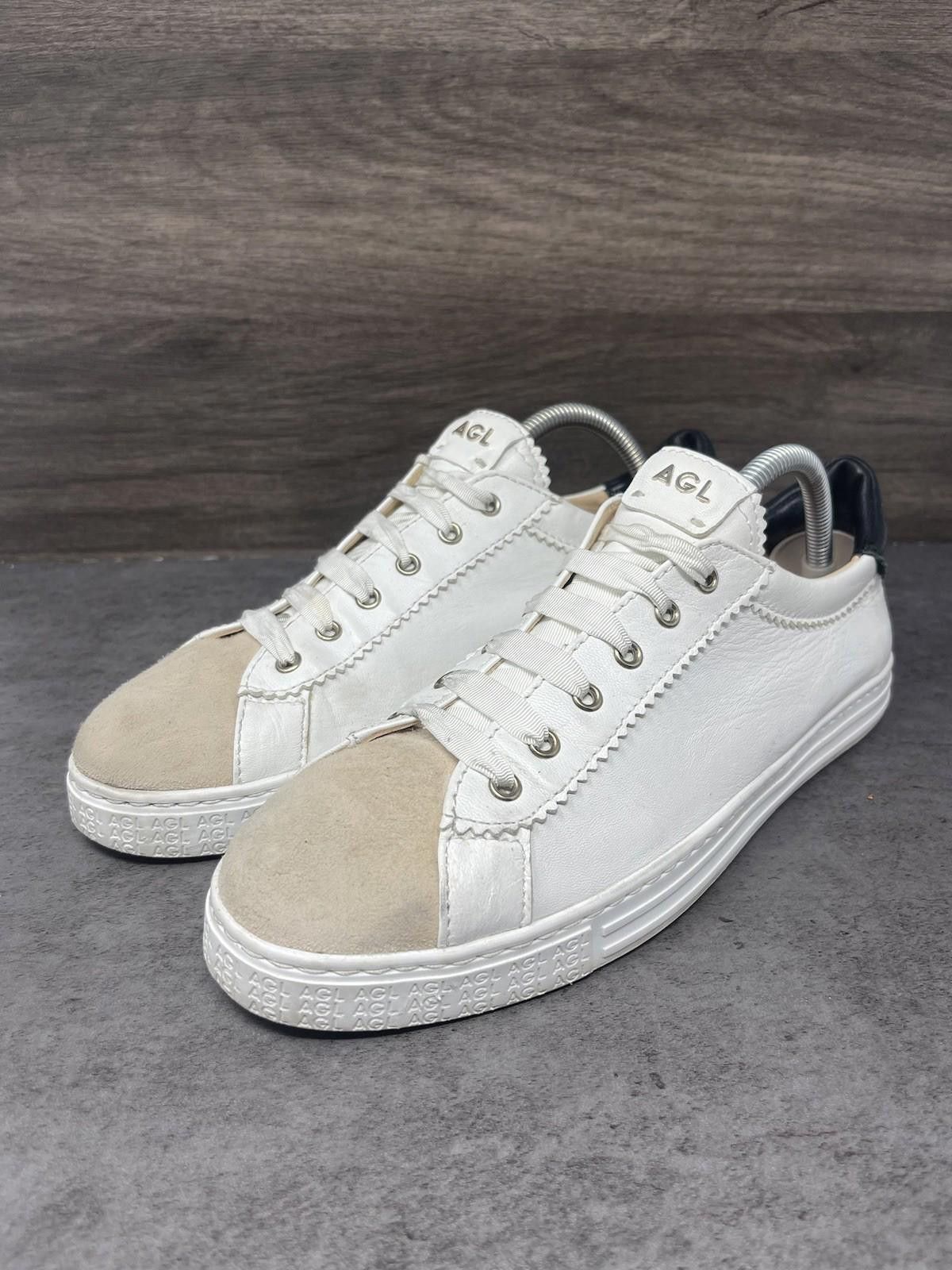 AGLINI AGL Sade Shoes Womens Size 9 (39.5) White Leather Sneakers Size US 9 / IT 39 - 2 Thumbnail